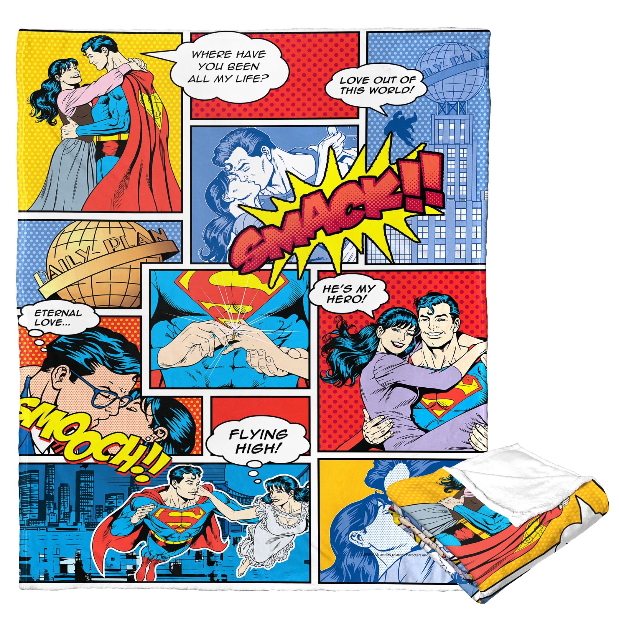 Plaid Superman Lois et Superman en Silk Touch 127 x 152,4 cm pour fans