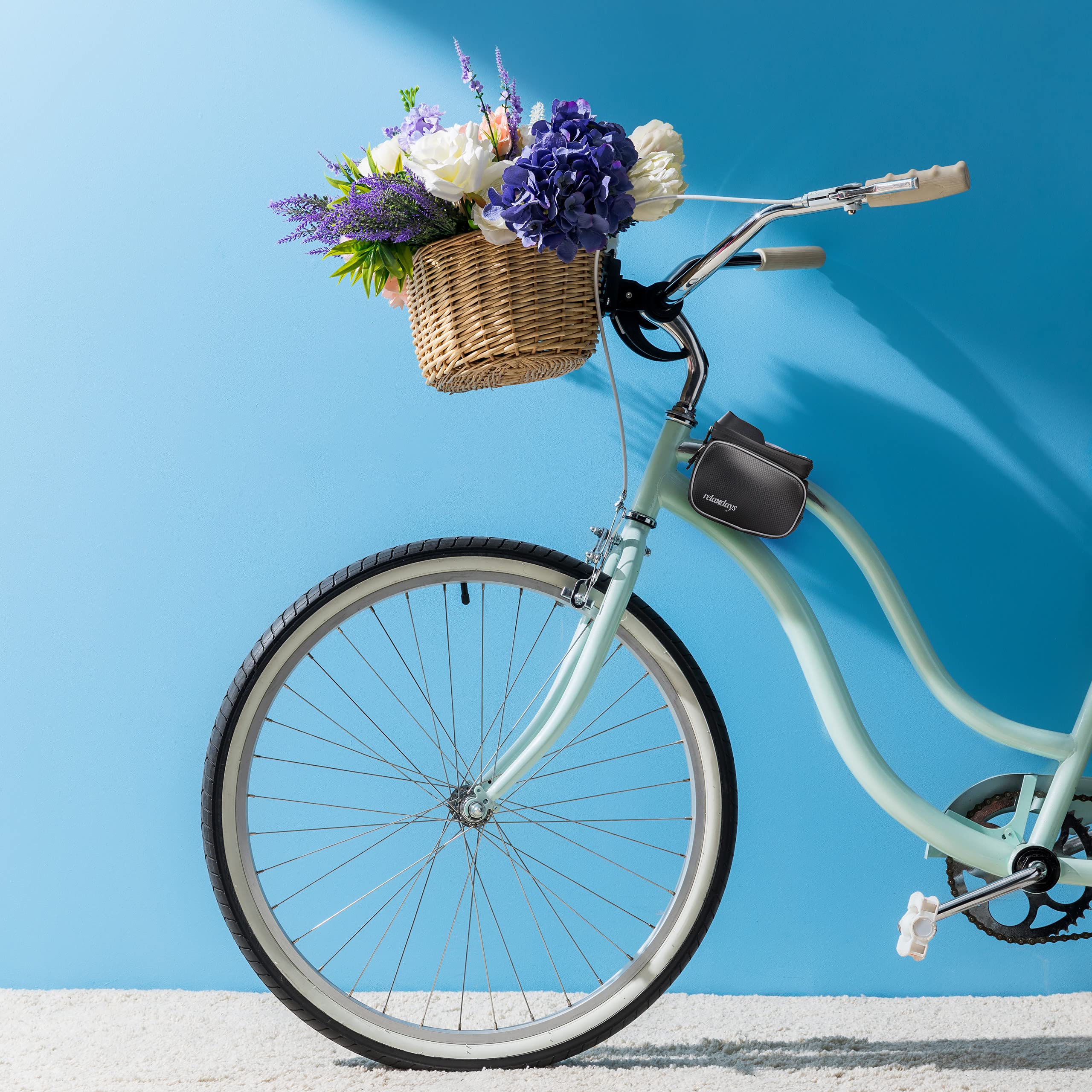 Relaxdays Sacoche pour l'avant du Cadre à vélo, étanche, Pochette et étui pour Smartphone, jusqu'à 6,7", Pratique, Noire