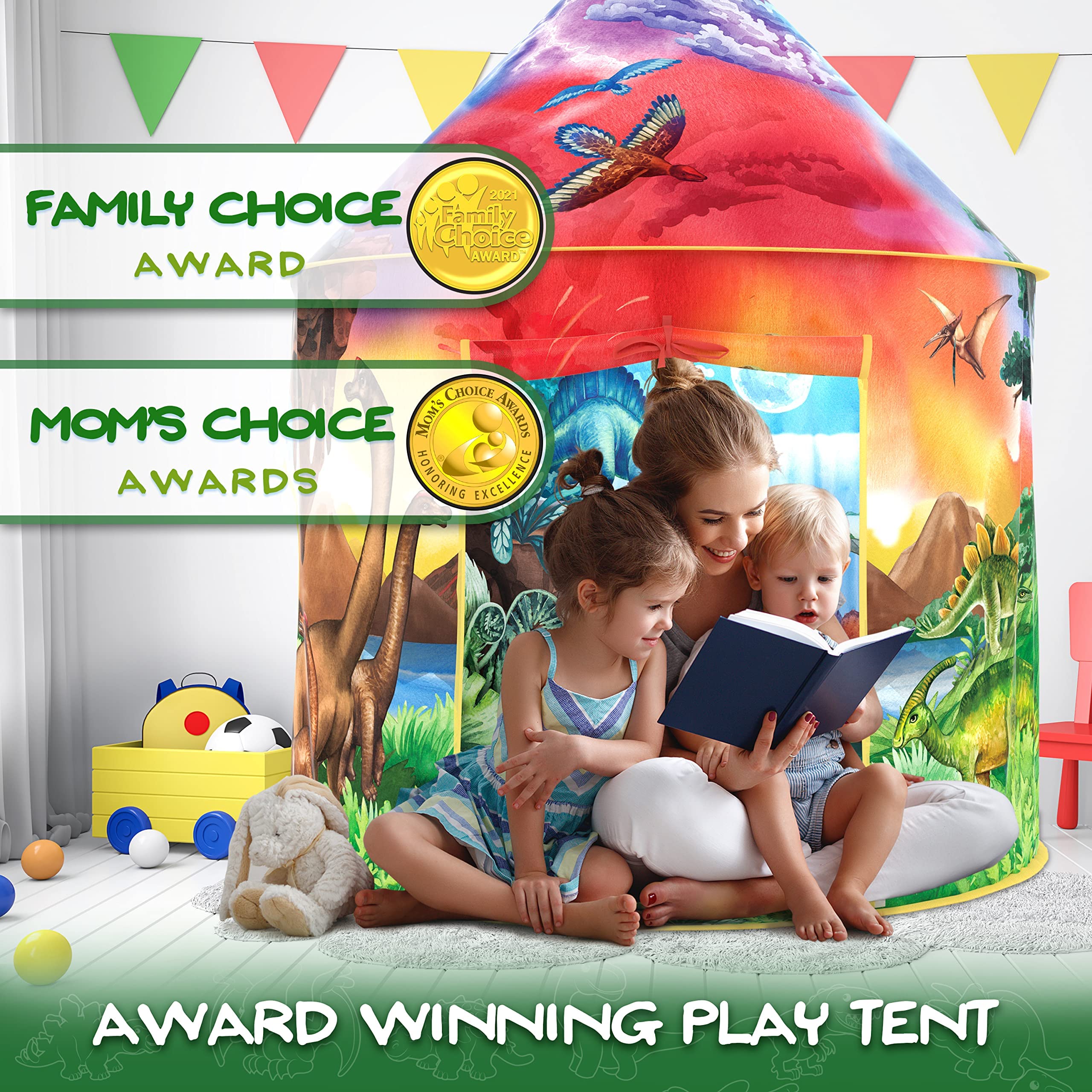 W&O Dinosaur Discovery Kids Tent with Roar Button, an Extraordinary