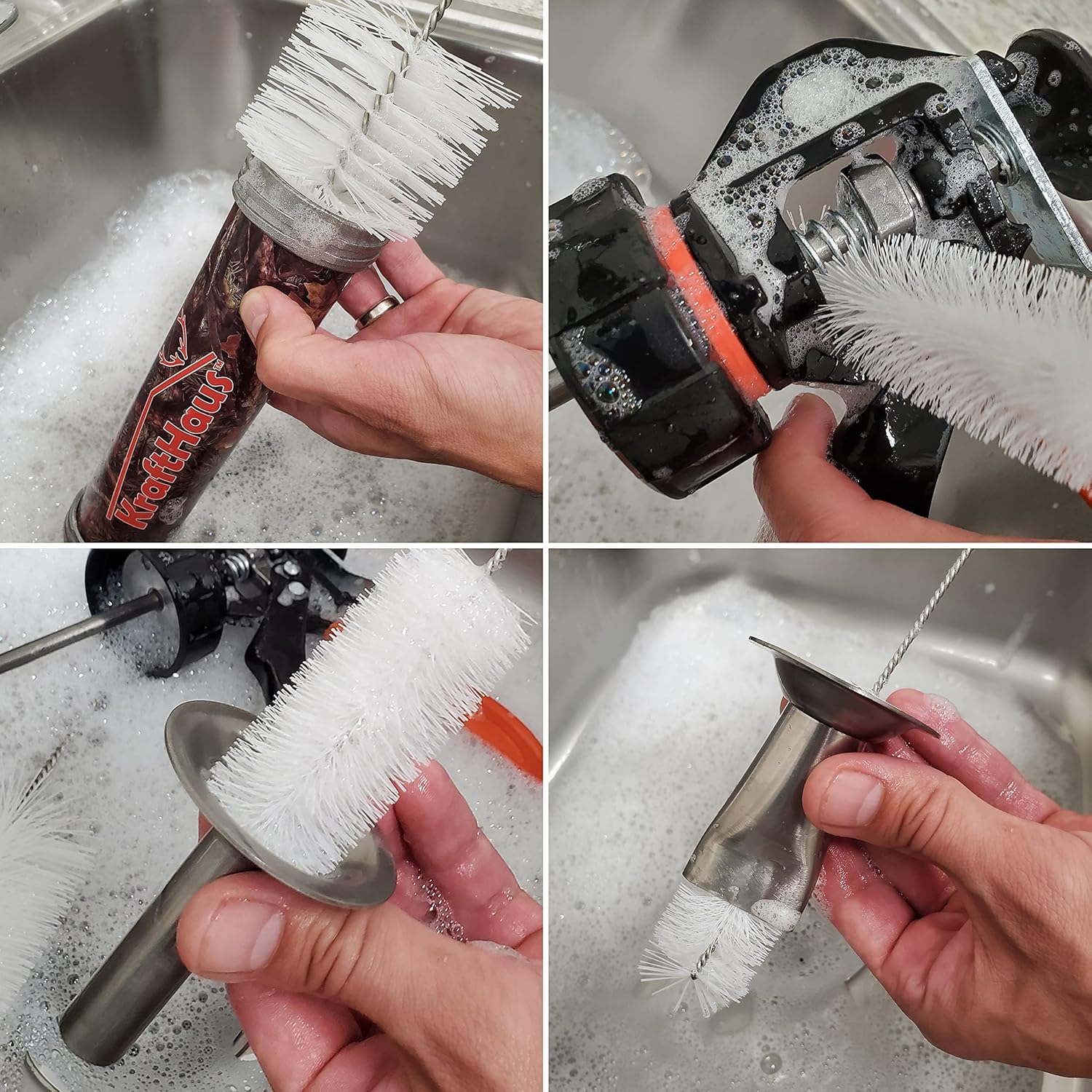 KraftHaus Premium Jerky Maker Gun (Large) - Durable Drive | Camo Barrel | Comfort Grip Trigger | 2 Stainless Steel Nozzles | Cleaning Brushes, Stuffer & Carrying Bag | For Hunters, Chefs & Jerky Fans