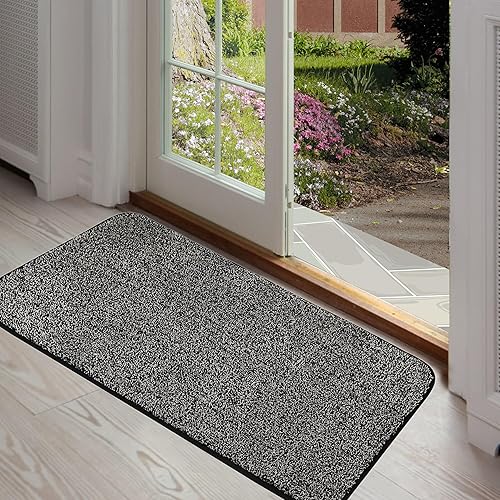 Vista 16 de ITSOFT Alfombra de poliéster antideslizante para puertas de interior y exterior, súper absorbente y lavable a máquina Beige