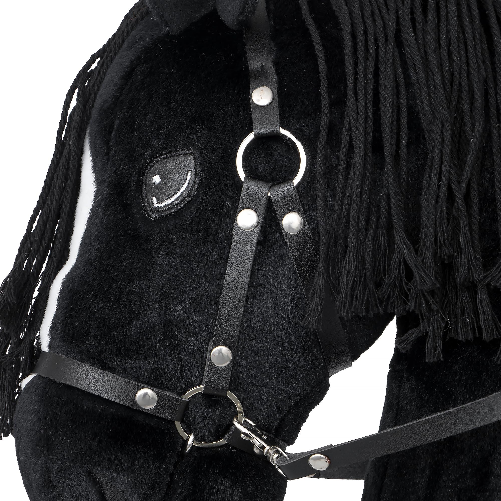 Start Hobby Horse – Cavallo con Bastone Realistico con Testa Morbida in Peluche e Lunga criniera da pettinare – Gioco Creativo e Attivo per Bambini, Regalo Perfetto (Benny (Nero) A3)
