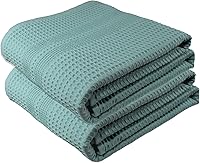 Vista 22 de GILDEN TREE Juego de 4 toallas tipo gofre para ducha, exfoliantes, de secado rápido, de algodón, estilo clásico (aguamarina)