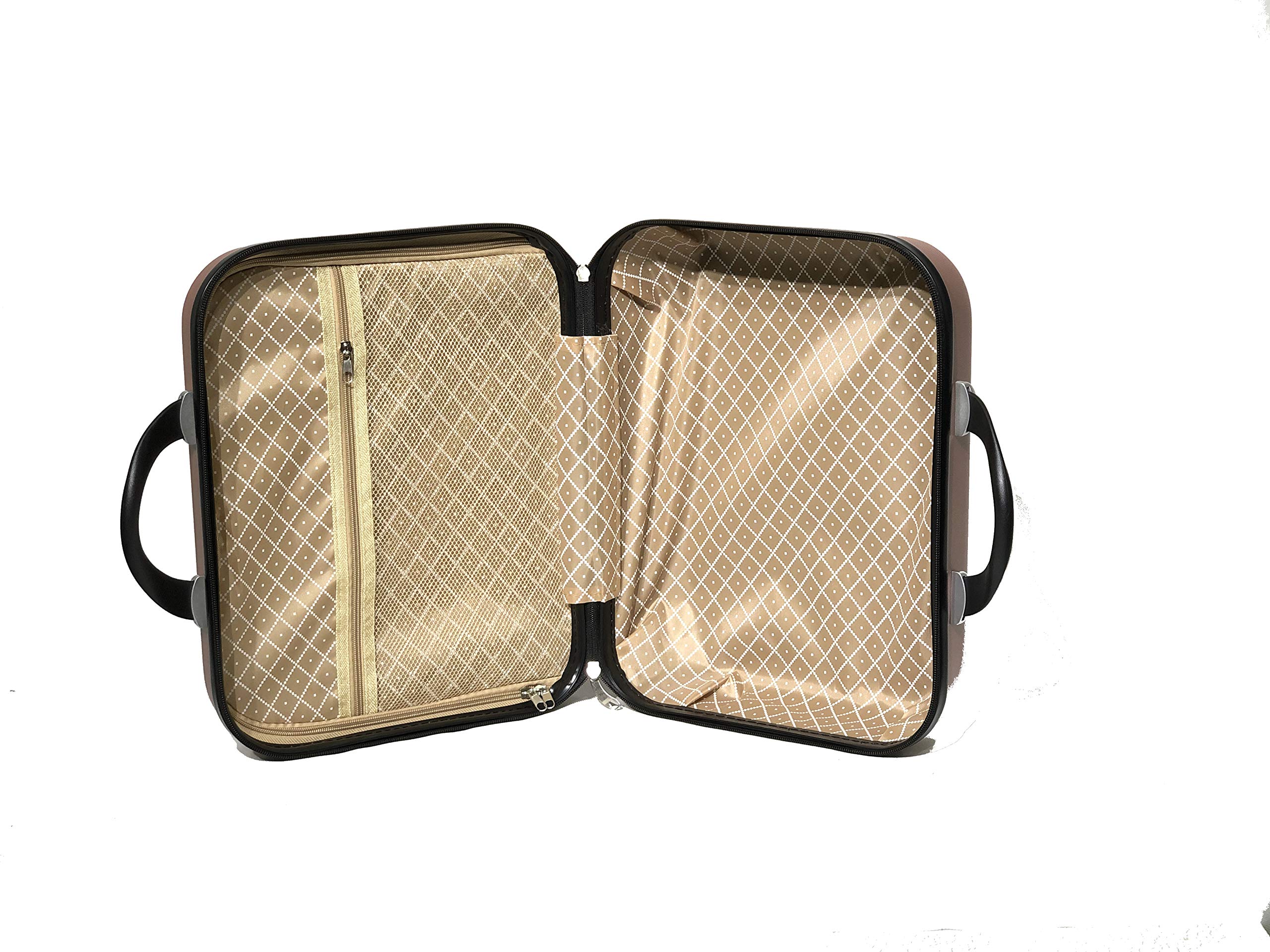 CELIMS - Set Valise 4 pièces Valise Cabine + Valise Moyenne + Valise Grande Taille + Vanity | Set Valise Rigide | Lot de Valise de Voyage | Rose Gold