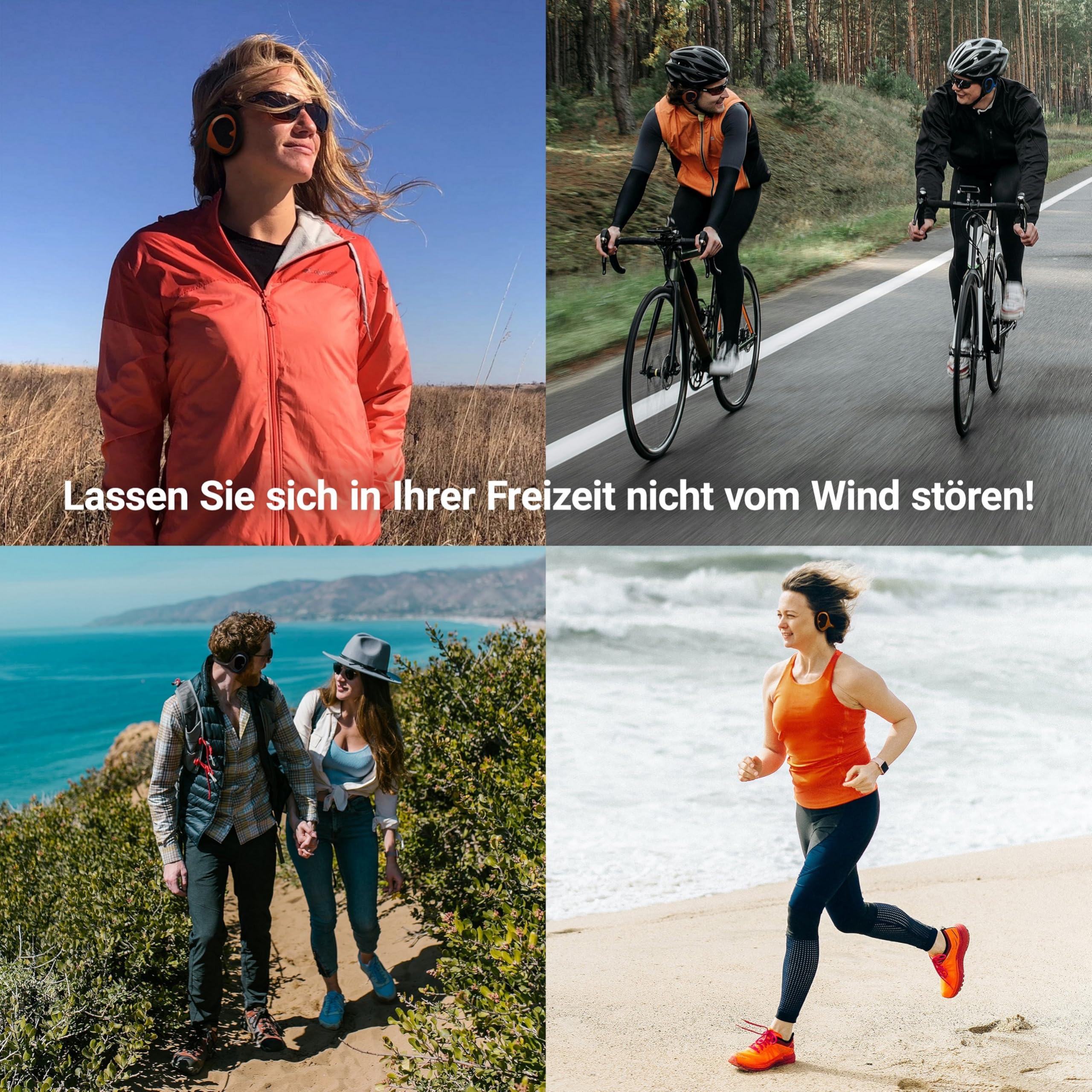 Windfree Ohrenschützer - Lässt Windgeräusche verstummen - Fahrrad Zubehör für E-Bike,Rennrad,Mountainbike & Gravel - Gehörschutz Fahrradzubehör für Männer & Damen - Geschenke für Radfahrer