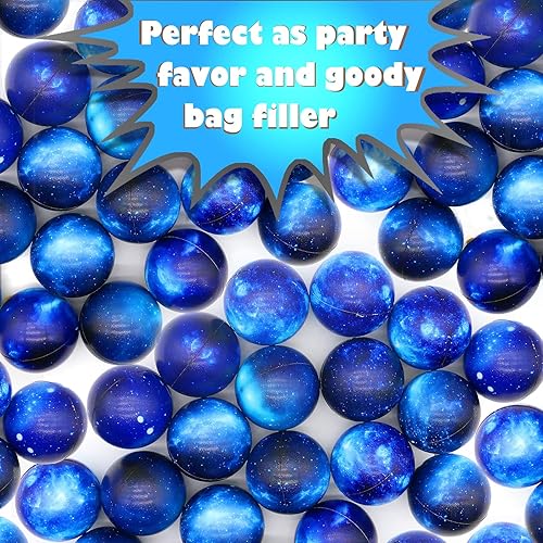 Miniatura 3 de Paquete de 60 bolas de estrés de galaxia a granel para niños y adultos de 2.5 pulgadas, bolas sensoriales para aliviar el espacio exterior, bolas