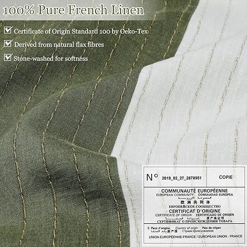 Miniatura 4 de Juego de funda de edredón de 100 % lino, tamaño individual, juego de funda de edredón de lino francés lavado con funda de almohada, funda de edredón