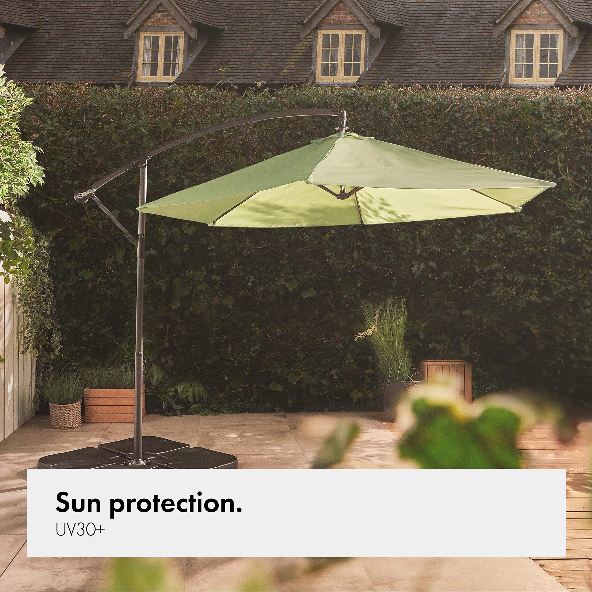 VonHaus Garden Parasol Umbrella Cantilever 3m Banana Hanging Umbrella