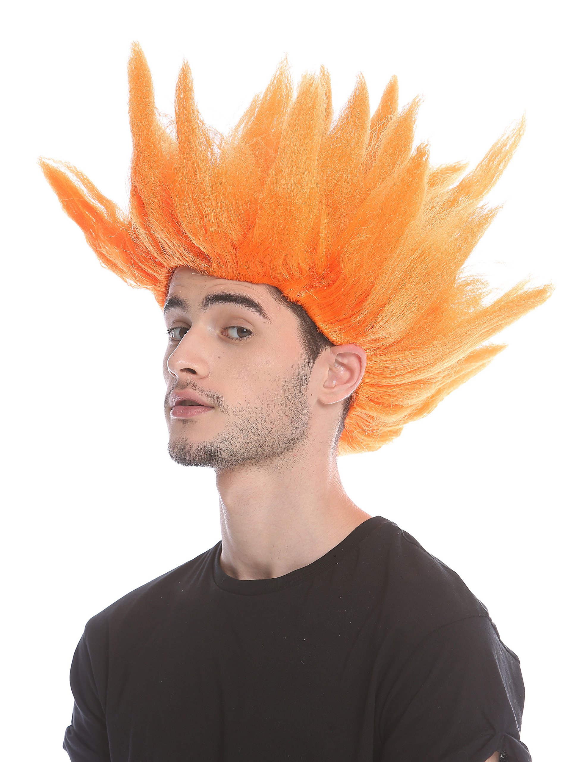 WIG ME UP - 91062-PC24 Perruque Dame Homme Carnaval Halloween Cosplay Fleur Tulipe démon Diable Orange crêpée