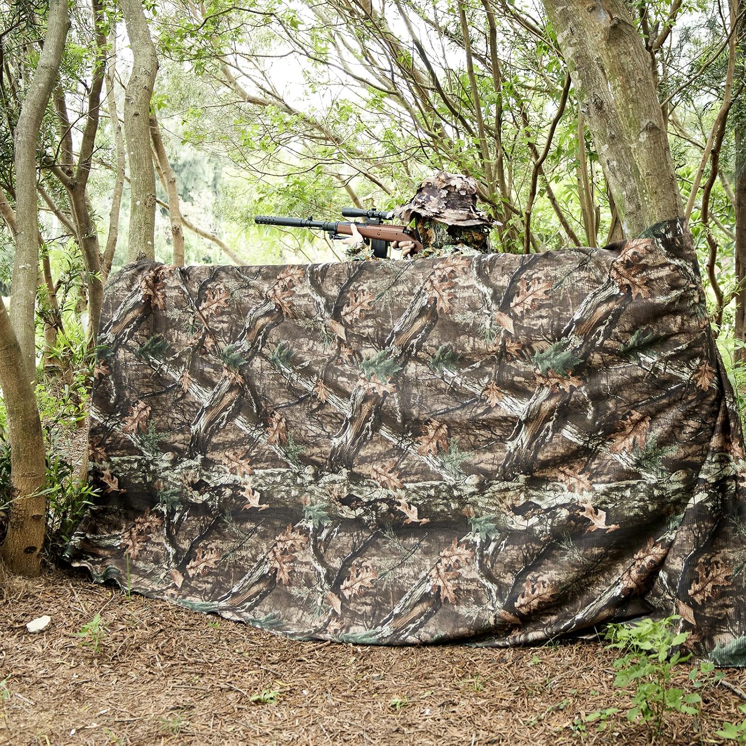 WINWAY 300D Camo Burlap Camouflage Netting Quiet Mesh Net for Hunting Sunshade Camping Concealment Shooting Blinds…