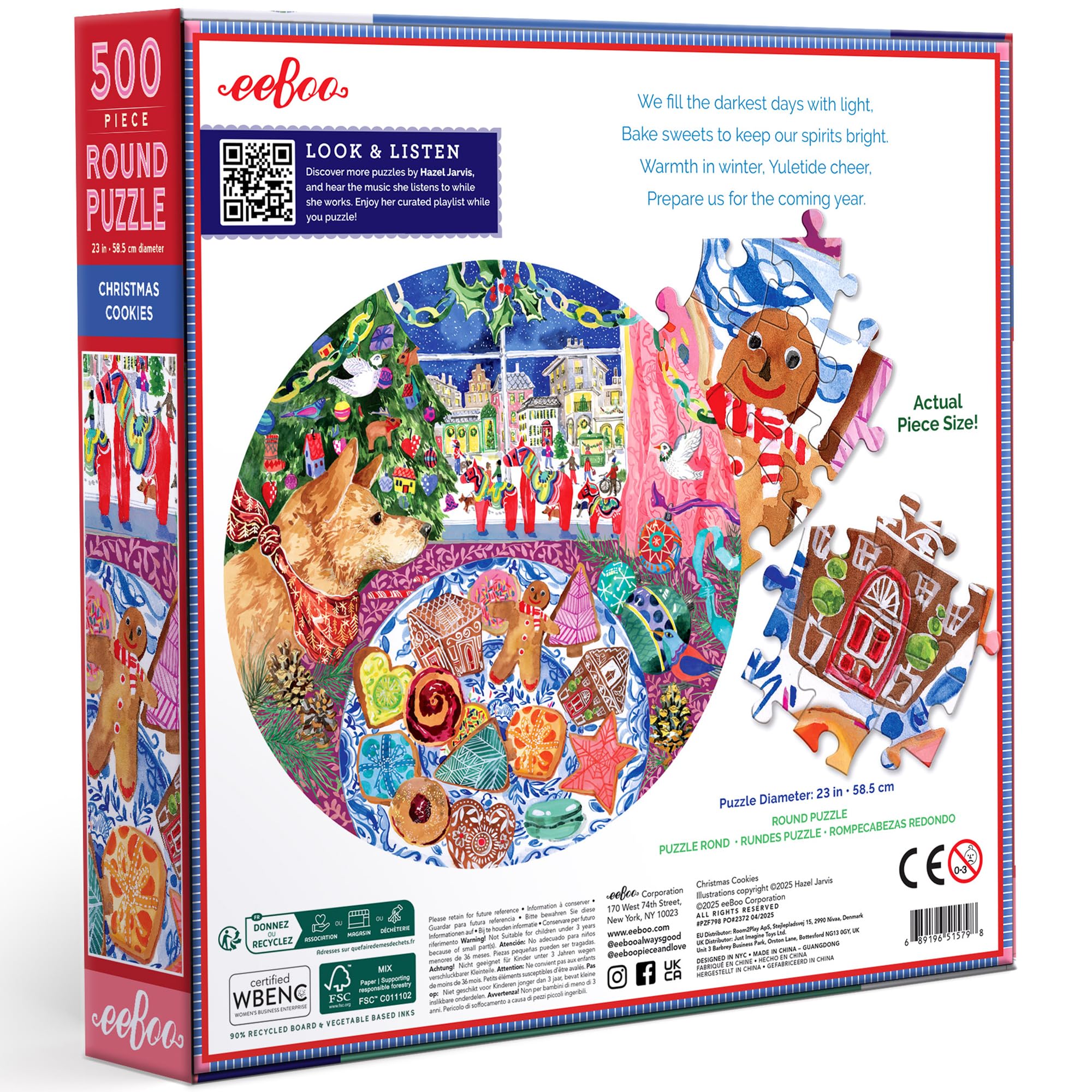 EeBoo Puzzle 'Diana Rewilding' – 500 Teile, Aus Recyceltem Karton, Buntes Motiv Mit Tieren & Natur
