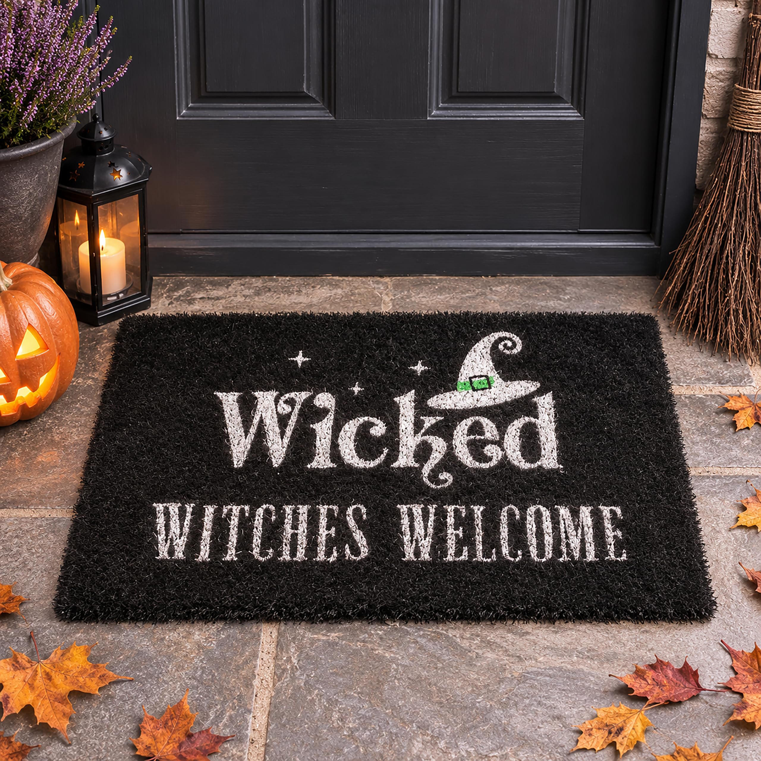 Garden Mile Wicked Witches Door Mat 60x40cm Coir Halloween Non Slip Doormat