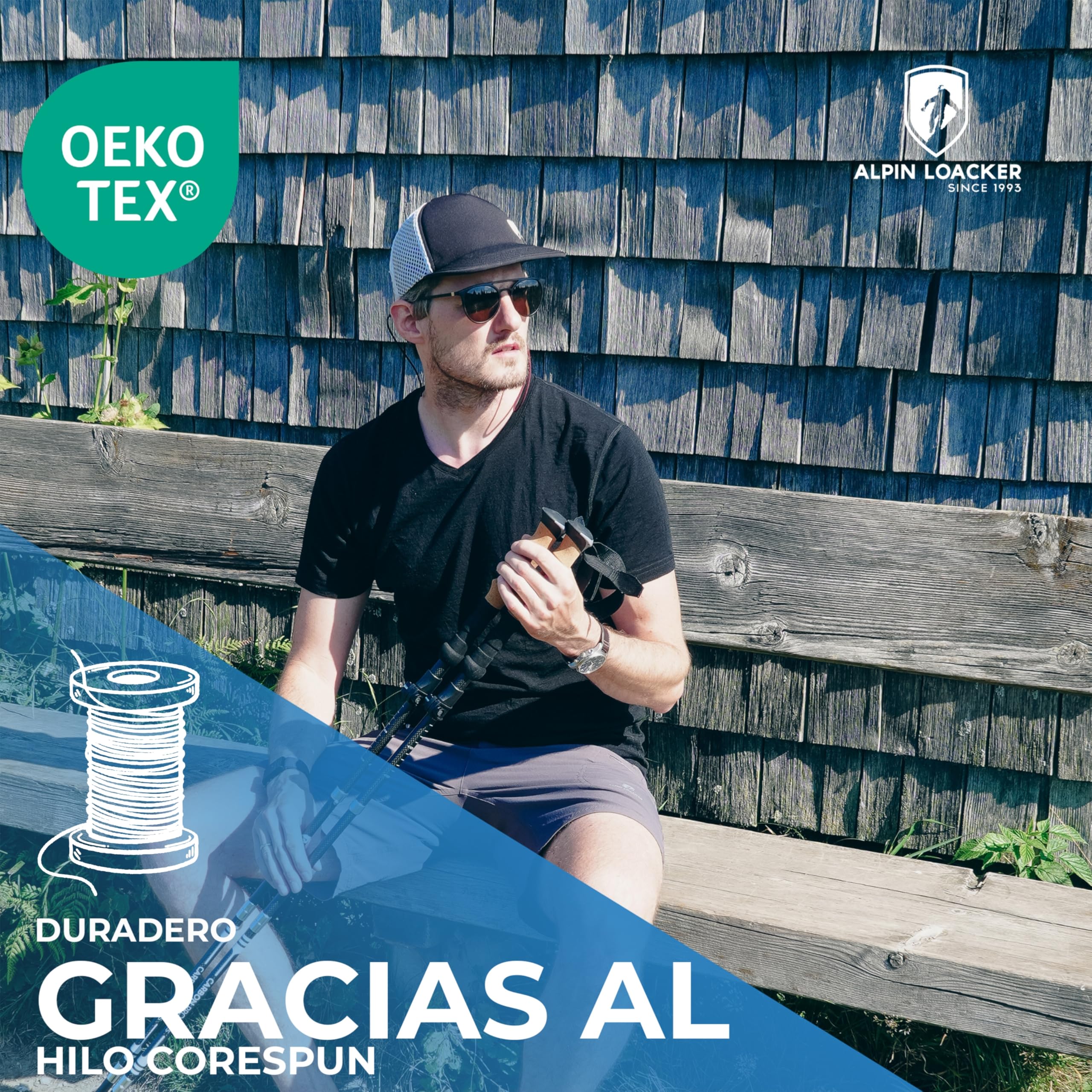 ALPIN LOACKER Camiseta de Cuello en V de Merino para Hombre, Manga Corta, Camiseta antisudor, Camiseta de Merino con Cuello en V, Prenda térmica Transpirable
