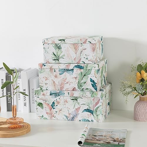 Miniatura 2 de Soul & Lane Jardin Jewel - Juego de 3 cajas de cartón con tapa para guardar recuerdos y fotos, cajas de regalo para regalos