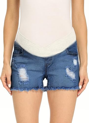 Vista 2 de V VOCNI Pantalones cortos de mezclilla para mujer