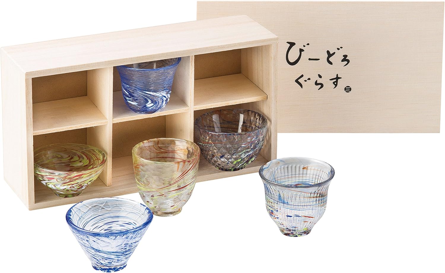 Amazon Co Jp びーどろ おちょこグラス 冷酒グラス 50 60ml 6個入り ホーム キッチン