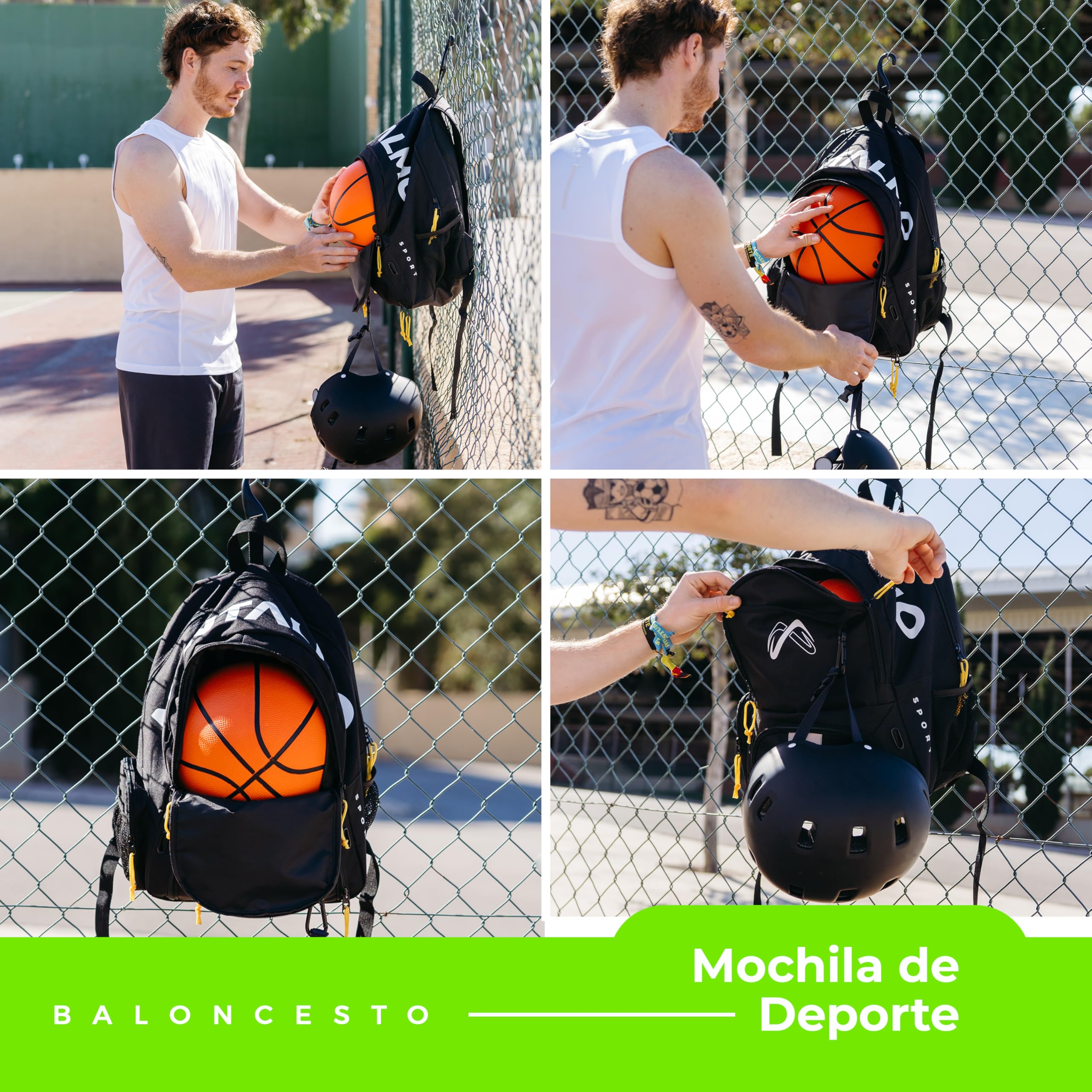 Fußball Basketball Voley Handball Rucksack mit Schuhfach und Ballfach | Sportrucksack für Jungen und Mädchen