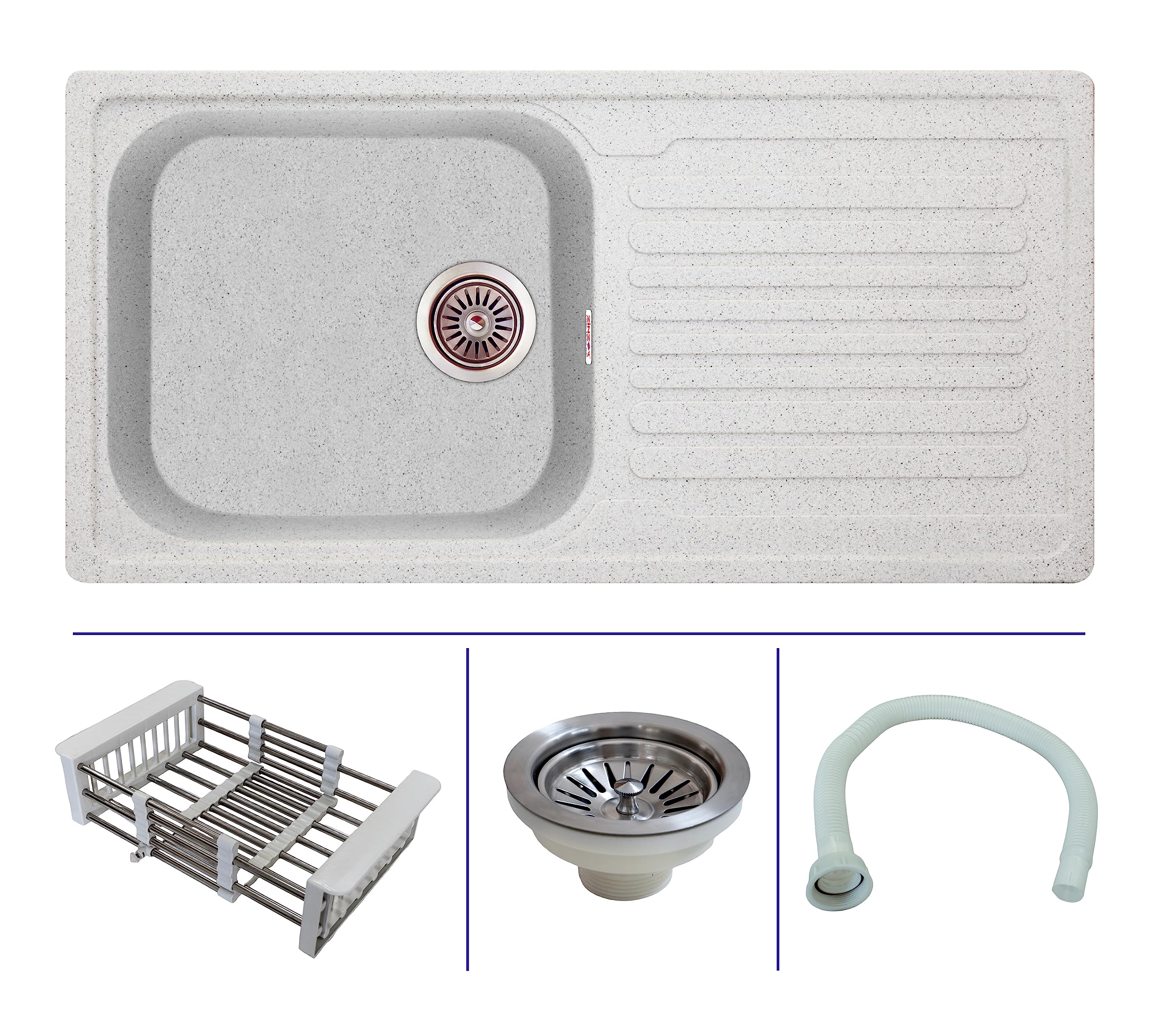 ZINZER Granite Quartz Sink - Graphite Grey -16