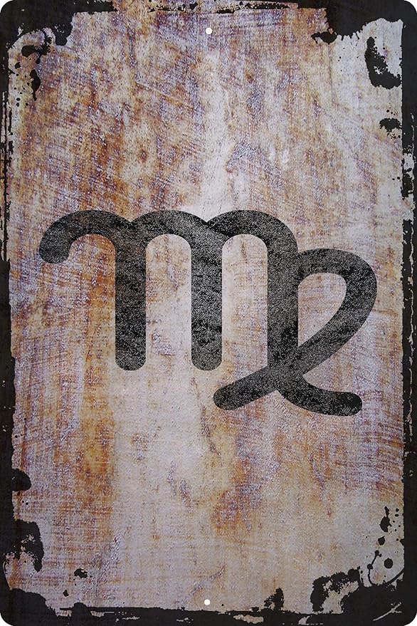Virgo the virgin symbol Aug 23-Sept 22 zodiac sign astrology Beige Wall Art Decor Funny Gift 12 x 18 Inch