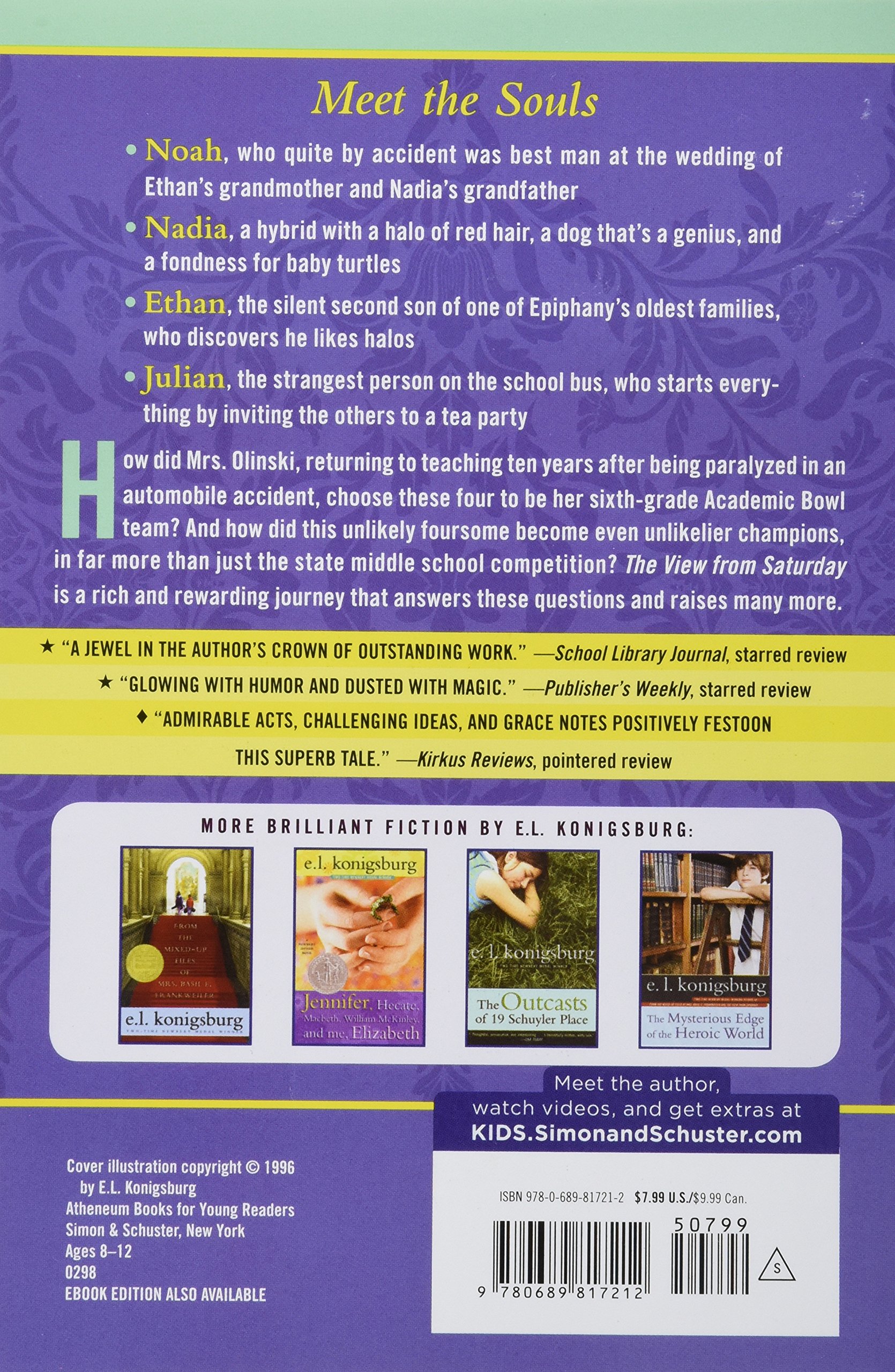 The View From Saturday Konigsburg E L Books Amazon Ca