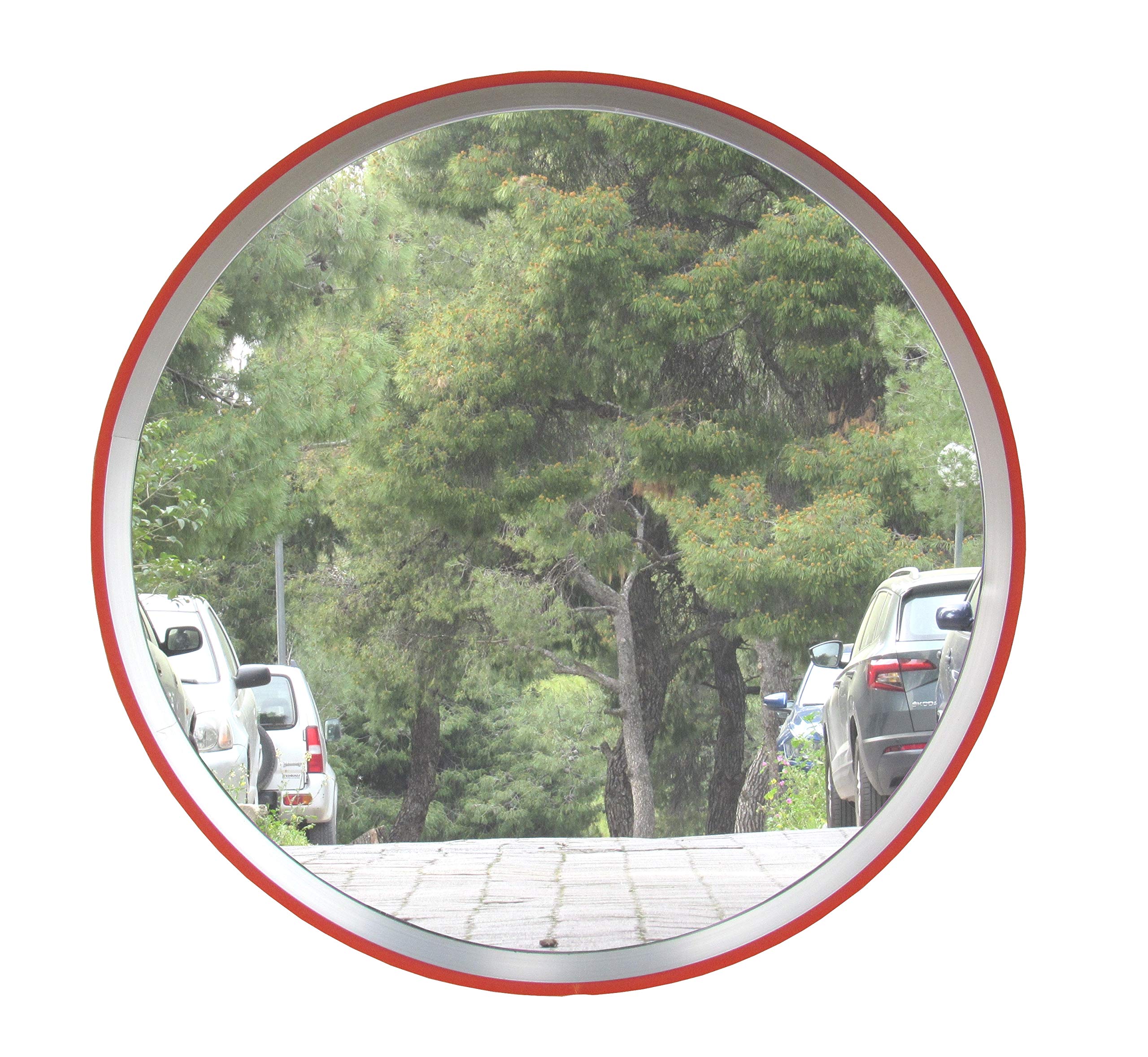 Specchio Convesso di Sicurezza da Traffico, Elimina Angoli Ciechi Interni ed Esterni, per Strade, Magazzini, Garage e Negozi. (Diametro 30 cm, Staffa di Fissaggio Parete)