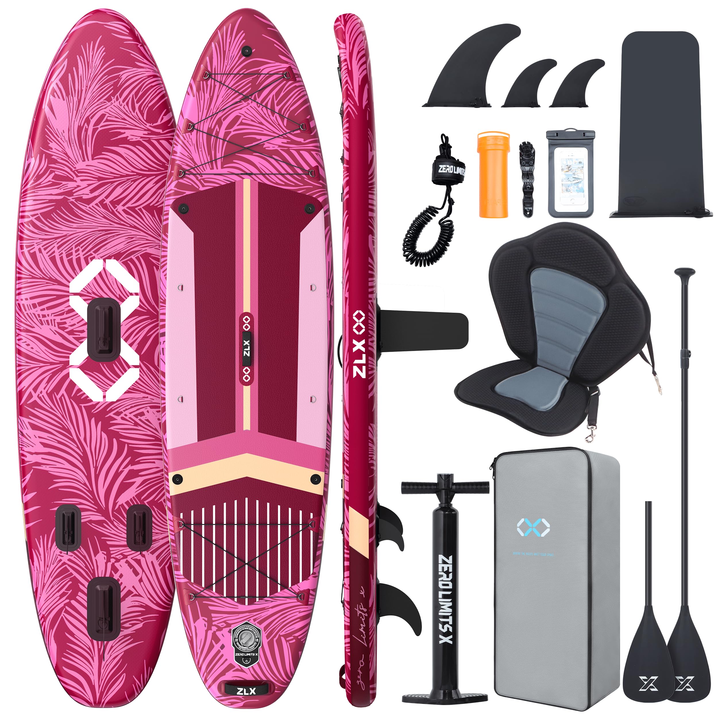 ZLX Tavola da 350 cm, extra grande, con seduta, grande capacità di carico 550 lB, gonfiabile, per adulti, adatta ai principianti, stabile, antiscivolo, pompa