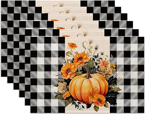 Miniatura 9 de Juego de 6 manteles individuales de eucalipto verde salvia, lavables, resistentes al calor, de 12 x 18 pulgadas, manteles individuales de lino con