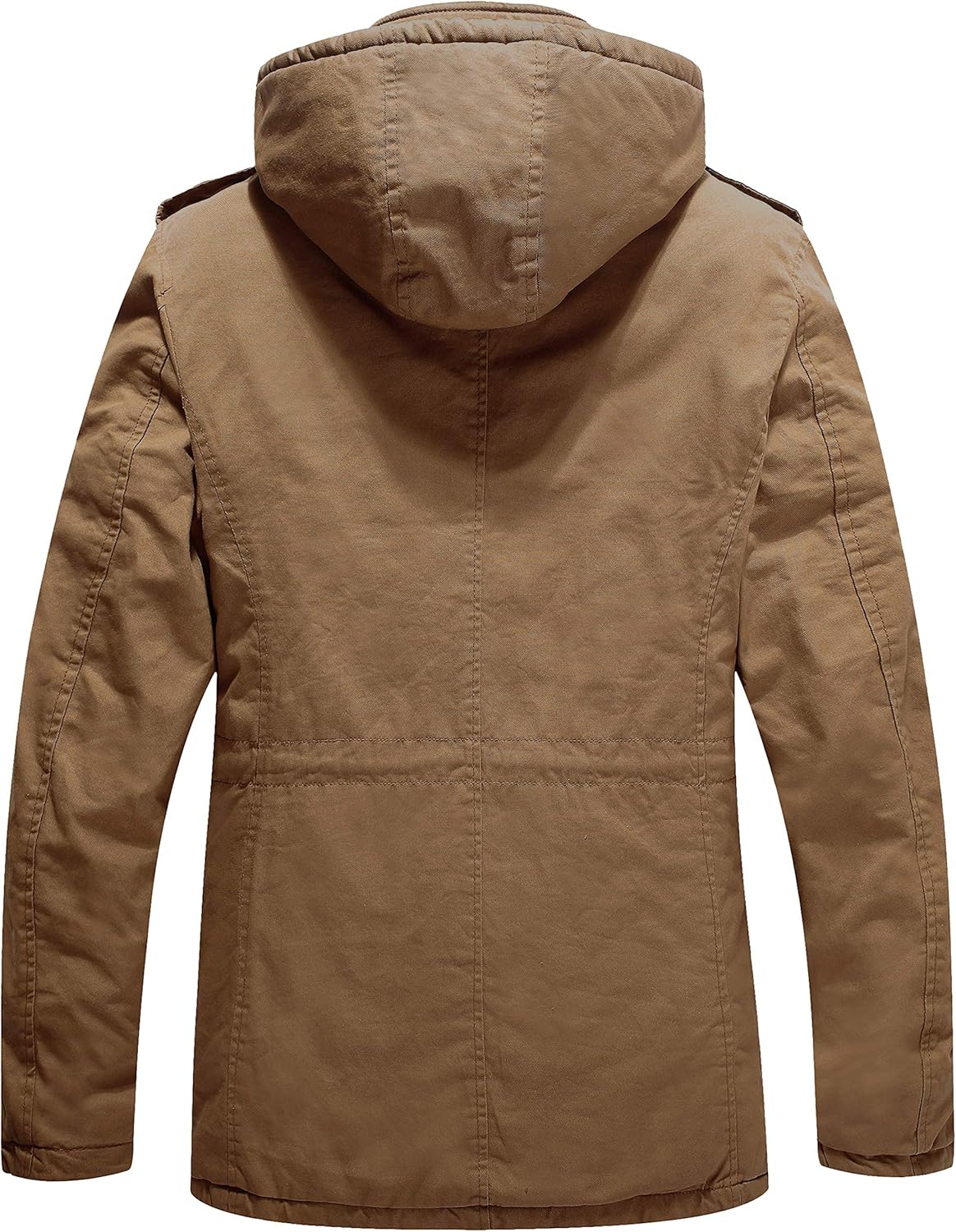 WenVen Men's Winter Military Thicken Parka Jacket Warm Coat with Removable Hood - Image 2