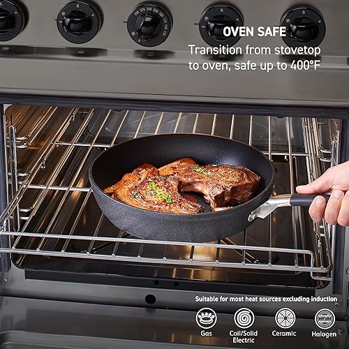 Miniatura 5 de T-fal Stone Force Platinum - Sartén antiadherente de 12 pulgadas, apta para horno 400 F, perfecta para freír, saltear, asar y asar, utensilios de