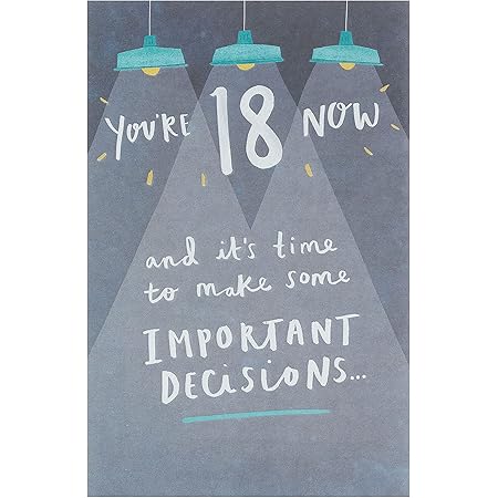 Brainbox Candy Funny 18th Birthday Card - "18 Decisions" - Perfect For Grandson, Granddaughter, Companion Him Her Boyfriend, Girlfriend, Partner, Son, Niece, Nephew - View #6