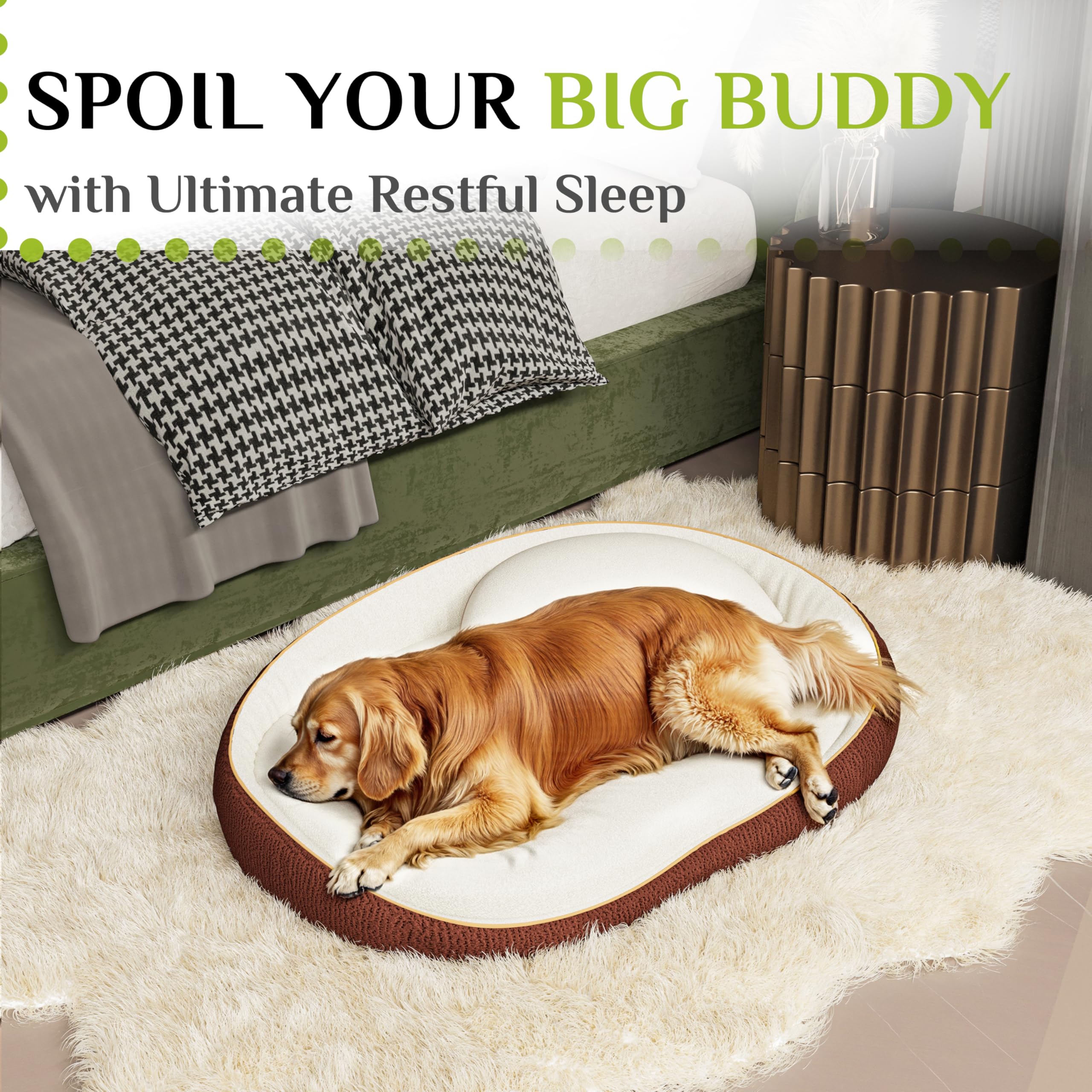 Lit orthopédique XXL pour Chien avec Coussin – Confortable canapé en Mousse à mémoire de Forme, Housse Amovible et Lavable – Lit pour Chiens de Grande Taille, Durable et Douillet