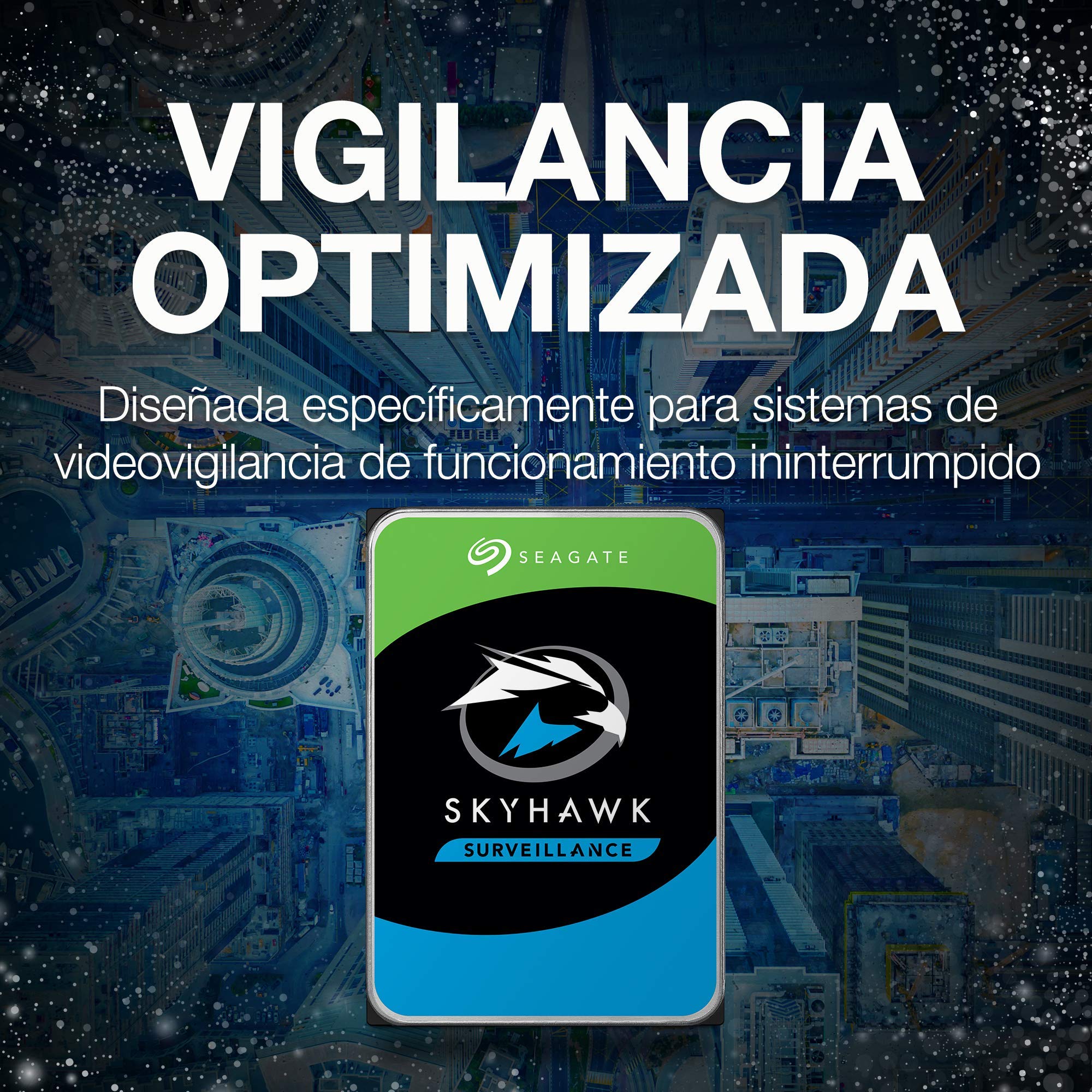 Seagate SkyHawk, 8TB, Unidad de disco duro interna de vigilancia, HDD, 3,5 in, SATA