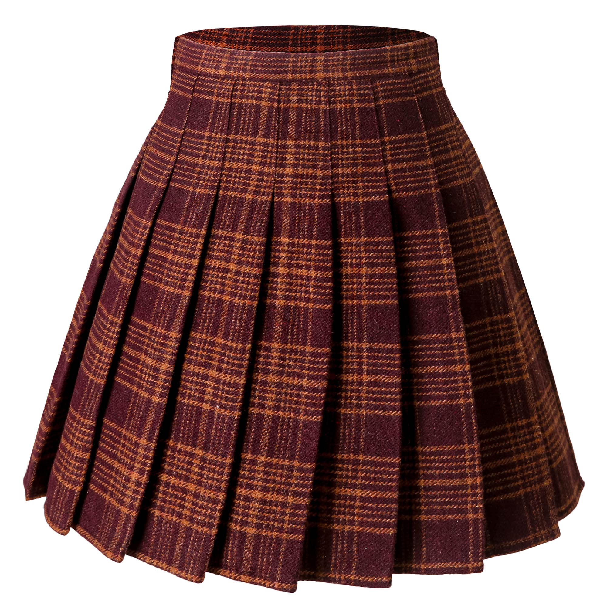 Hoerev Donne Ragazze Tessuto di Lana Spessa per Il Freddo Versatile Plaid Gonna A Pieghe con Pantaloncini