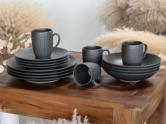 CreaTable, 17872, Vesuvio Black Series, Tableware Set, 6 Piece Glass Set.
