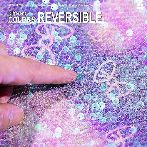 Miniatura 7 de Mochila de sirena, reversible, con lentejuelas, para manualidades, con cordón, para danza, gimnasio, para niña