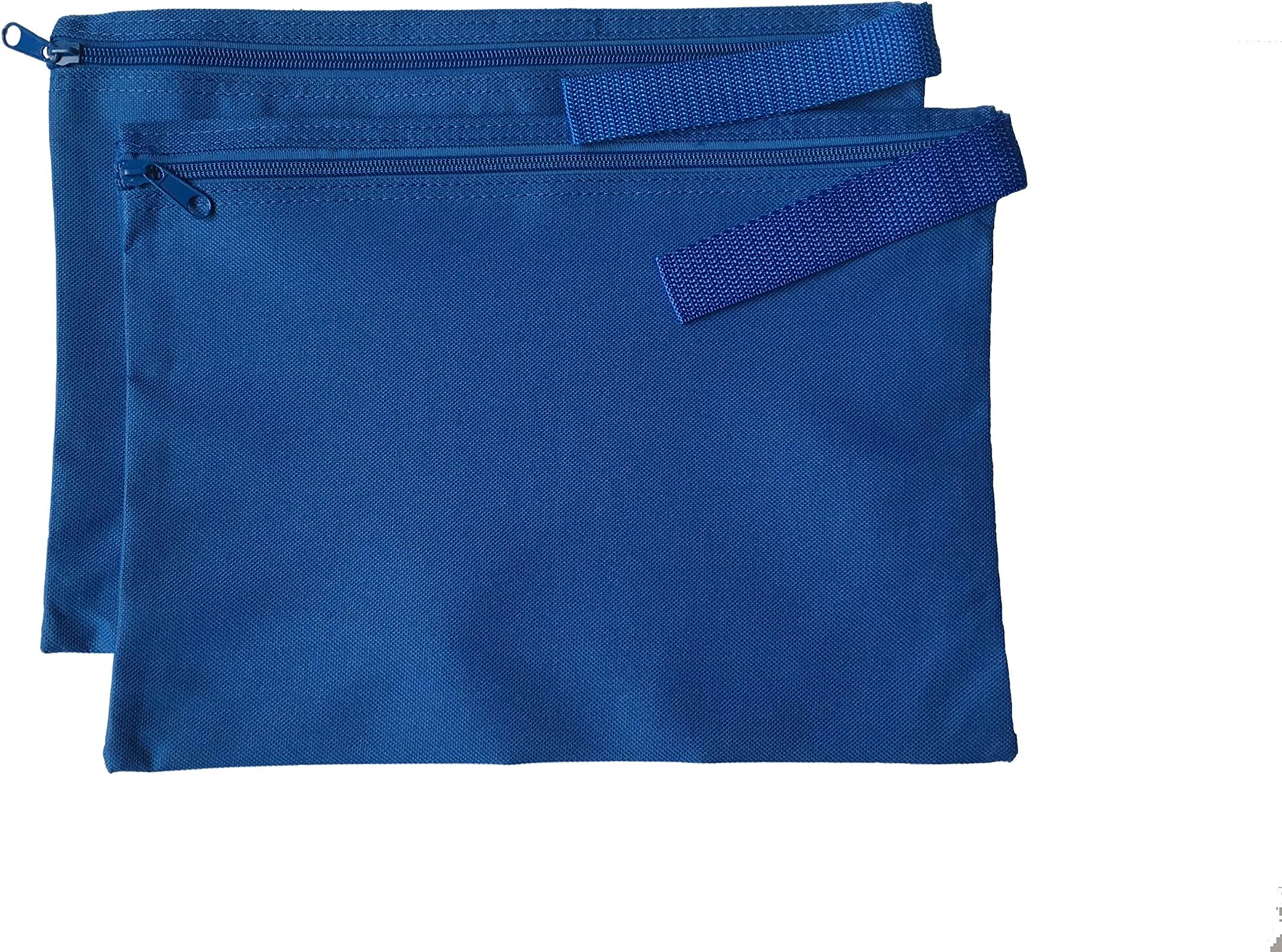 ImpecGear Document Bags, Safe Accessories Bag, Poly Cloth Value Pack of 2, (12.5" x 9.5") (Royal)