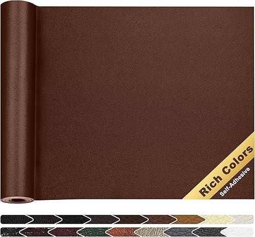 Vista 39 de KING MOUNTAIN Parche de reparación de cuero, cinta de reparación de cuero autoadhesiva de 4 x 63 pulgadas para muebles de cuero dañados, asientos