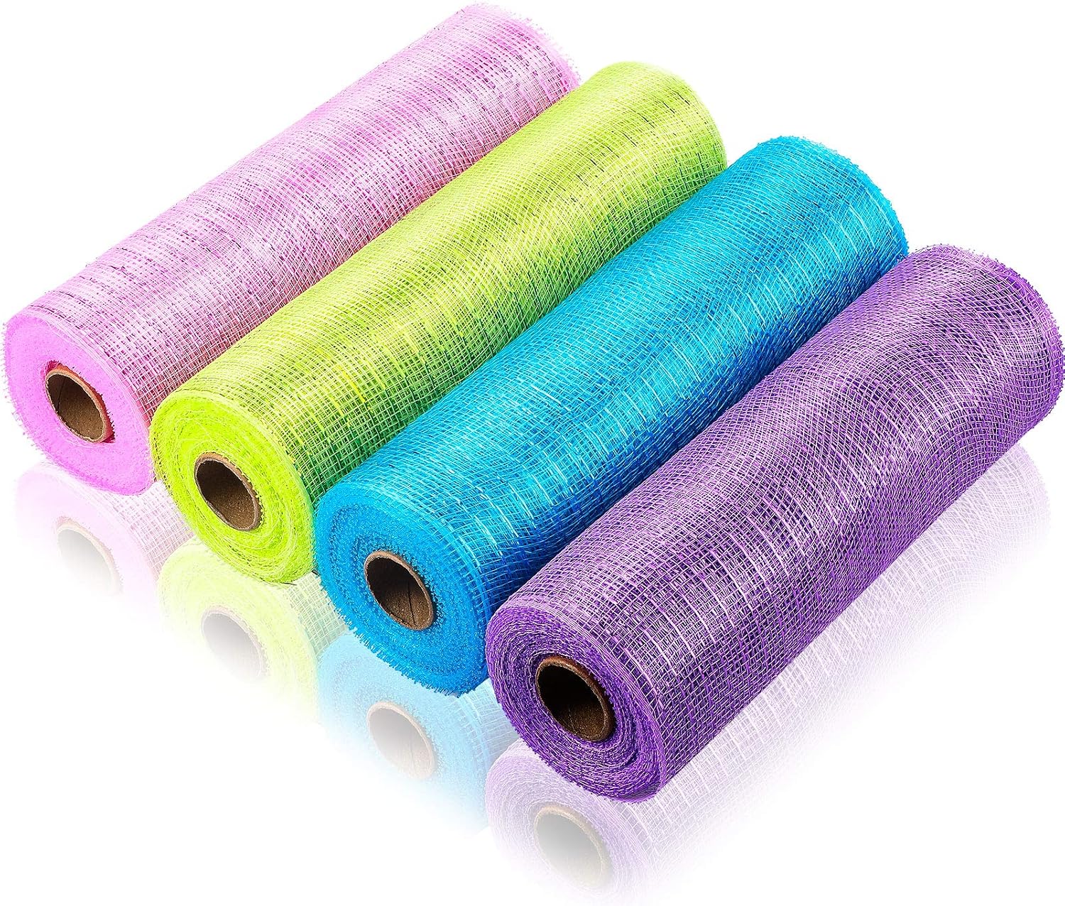 Pattern Mesh Ribbon Amazon.com: 4 Rolls Mesh Ribbons 30 Feet Each Roll Metallic Foil Mesh ...