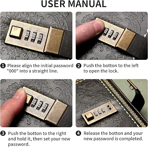 Miniatura 8 de Diario con candado para mujer, diario con cerradura personal recargable, diario con bloqueo de cuero, cuaderno de escritura B6 para niñas, diario