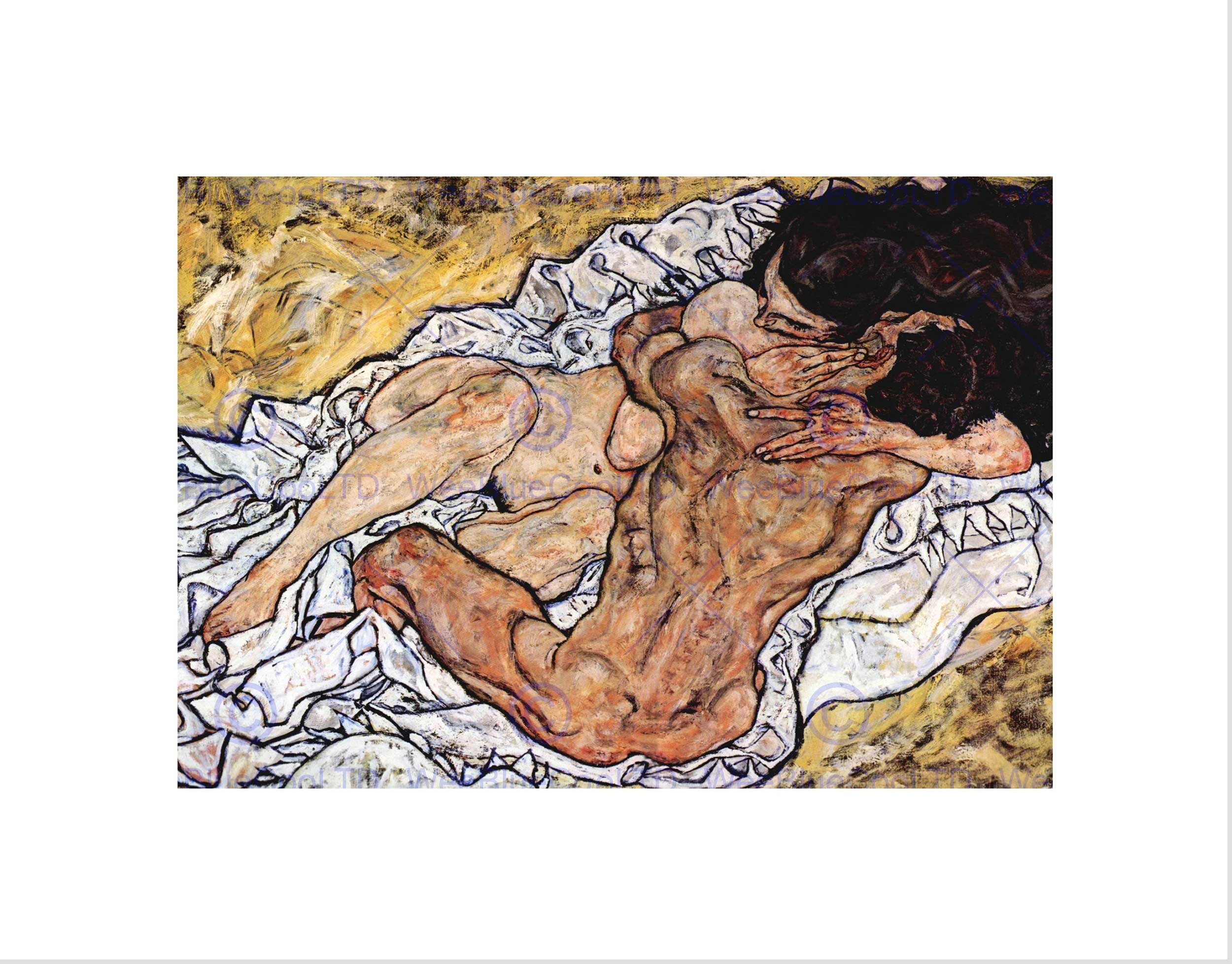 Wee Blue Coo Egon Schiele The Embrace Old Master Picture Wall Art Print