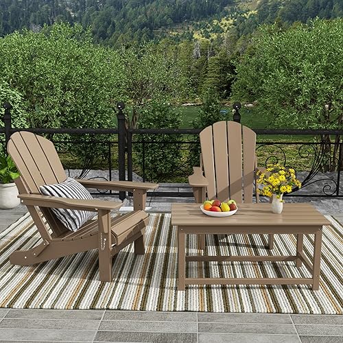 Miniatura 2 de WO Home Furniture - Juego de 3 sillas plegables para exteriores, mesa auxiliar, resistente a la intemperie y a los rayos UV, para césped, jardín,