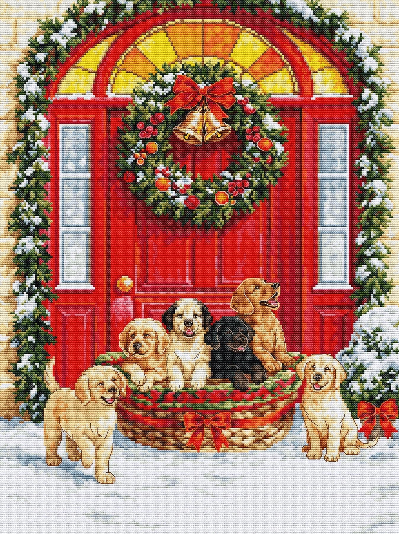 Luca-S Santa‚ Delivery Cross Stitch Kit Bu5102, Counted Cross Stitch Kit For Adults, Needlecraft And Embroidery Kit