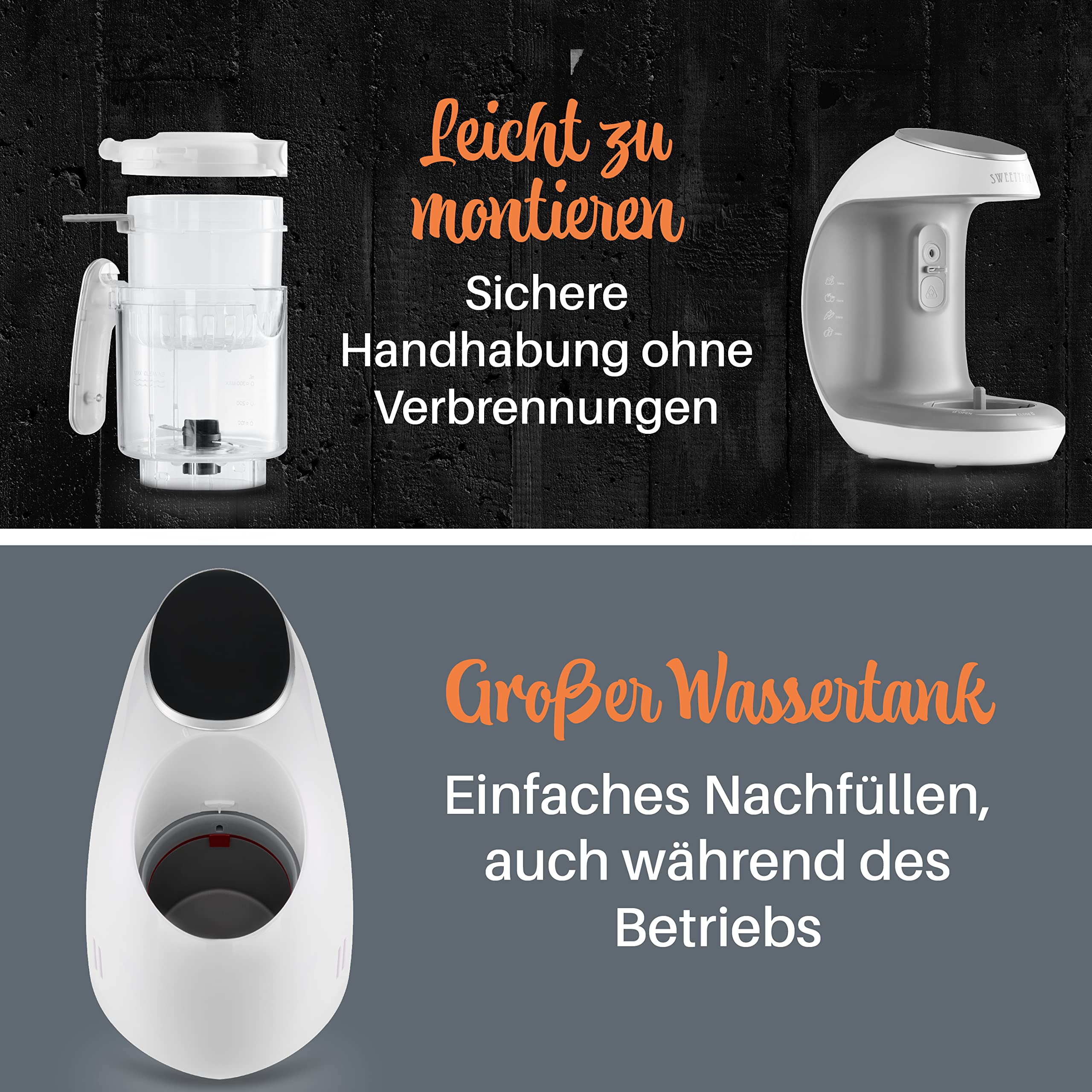 Sweety Fox Multifunktions Babynahrungszubereiter 7-in-1 Dampfgarer Mixer Sterilisiert Gläschenwärmer