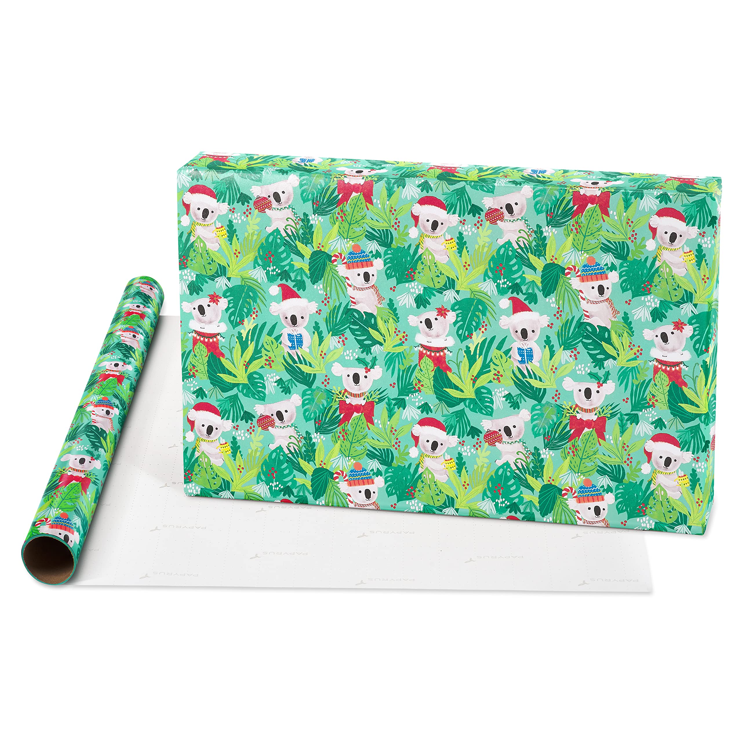 Papyrus Christmas Wrapping Paper Rolls for Kids, Forest Friends, Festive Friends, Koalas (3