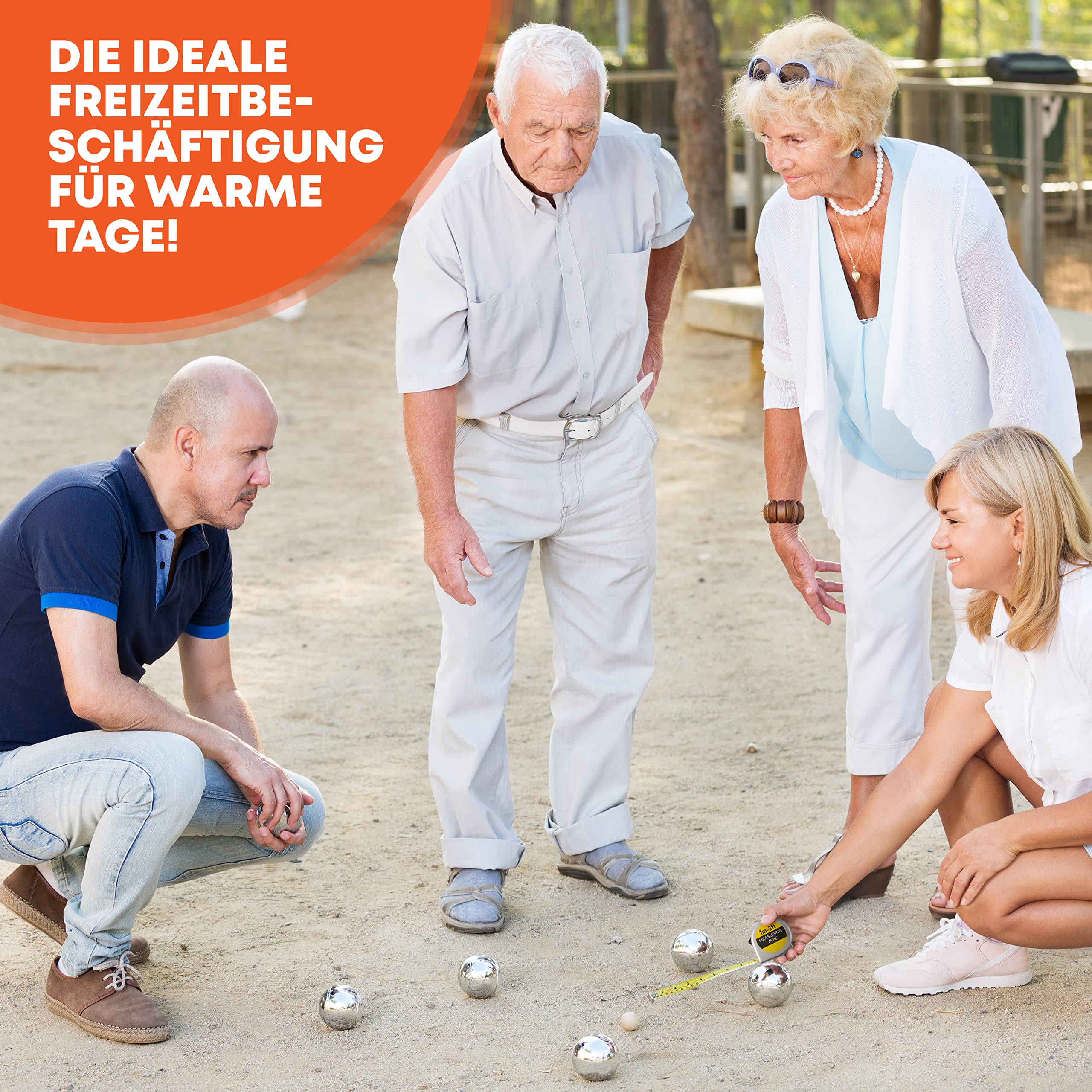 Puffin Boule Set - Petanque Set | Boule Spiel mit 8 oder 6 Metall Kugeln & Zubehör | Outdoor Spielzeug für die ganze Familie | Strand Spiel für Kinder & Erwachsene