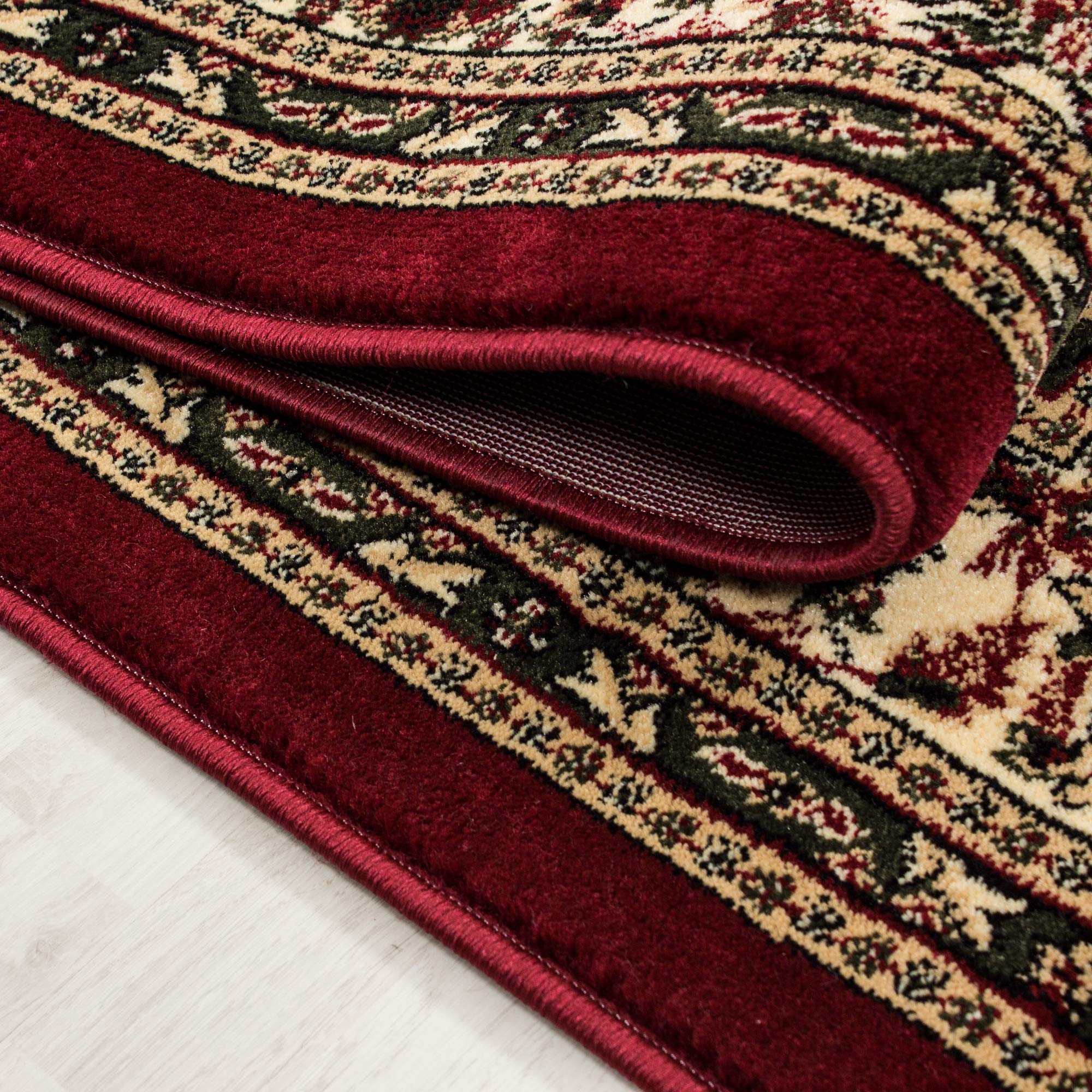 Carpetsale24 Orient Teppich 160x230 cm Rot, Dekoratives Wohnaccessoire im traditionellen Stil, Robuster Teppich für Esszimmer oder Gästezimmer