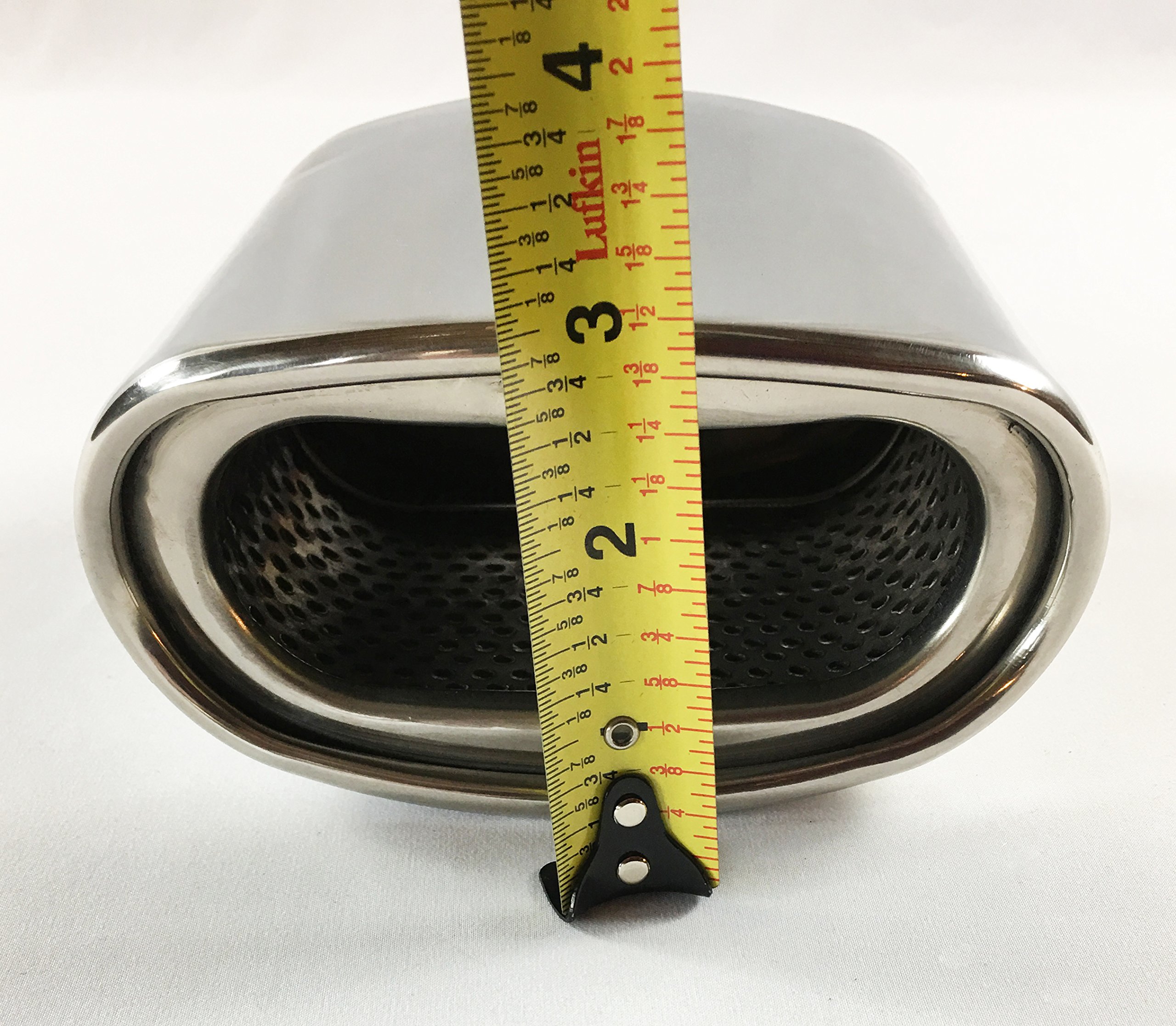 Wesdon Exhaust Tip - 2.25 Inch Inlet, 5.50x3.0 Inch Oval, Gloss Black 304 Stainless Steel, Resonated Double Wall - View #14