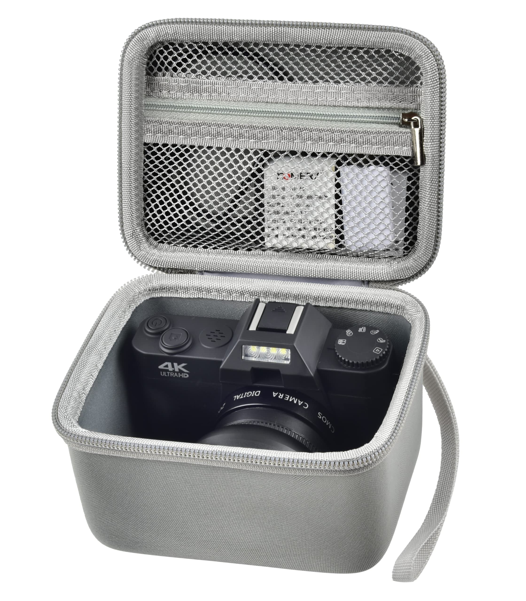 Vlogging Camera Case Compatible with SuperiorTek/ for VETEK/ for VJIANGER/ for OIEXI 4K 48MP Digital Cameras for Youtube. Vlog Camera Carrying Storage for Lens, Cable and Accessories-Grey(Box Only)