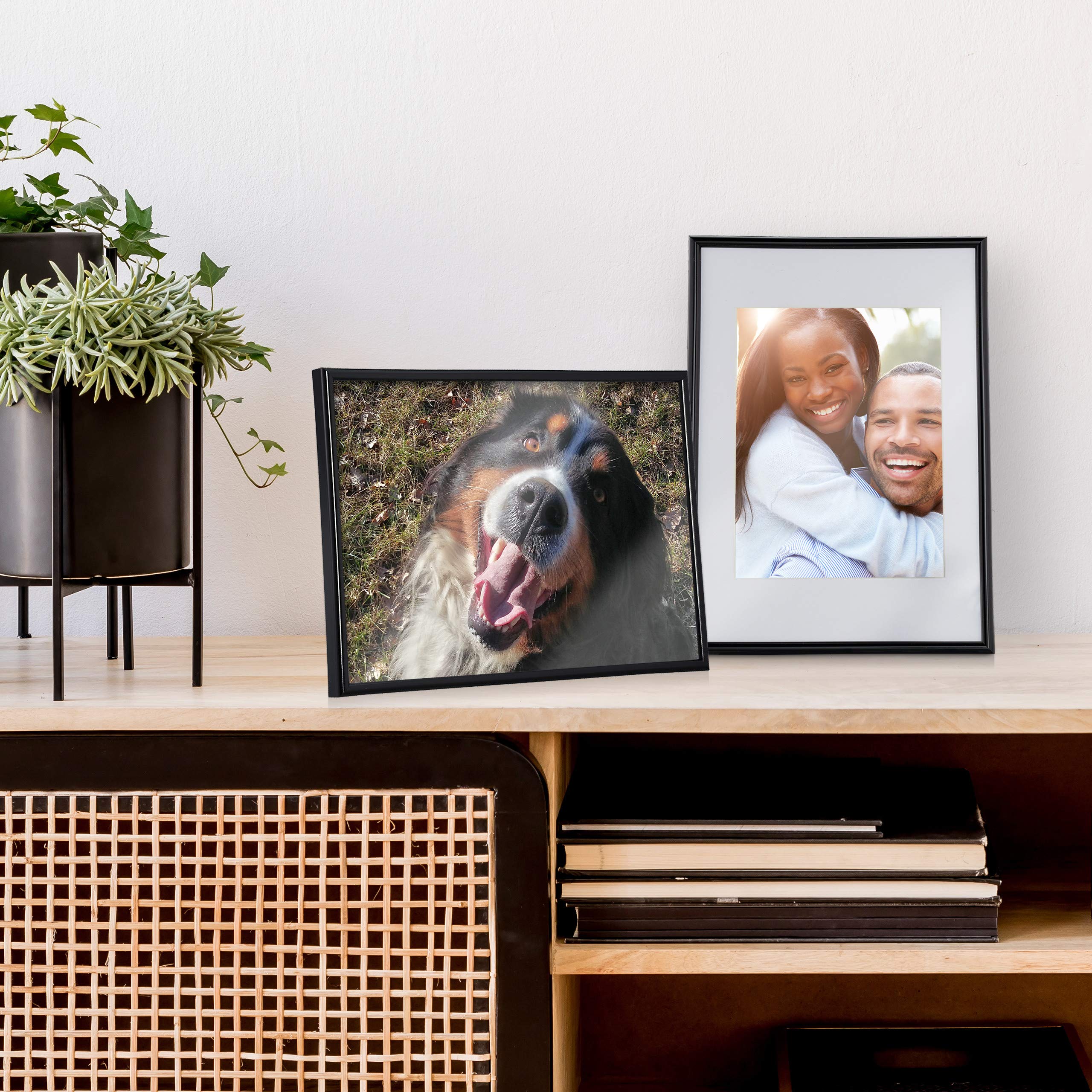 Relaxdays Bilderrahmen 2er Set, 20x30 cm, Passepartout 15x20 cm, Fotorahmen zum Stellen oder Hinhängen, versch. Farben