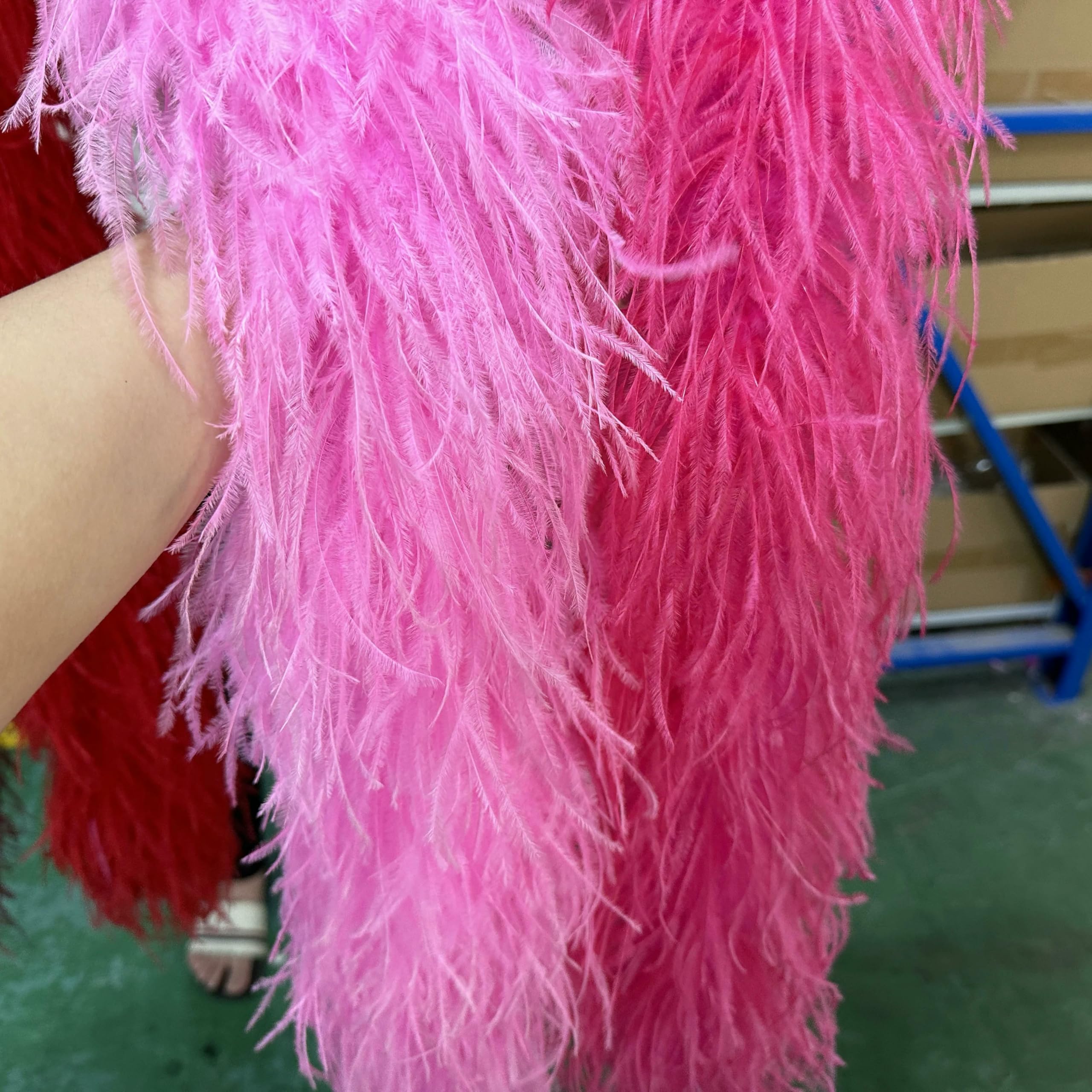 6 8 10-lagige rosarote Straußenfeder-Boas, 1 m, 2 m, flauschiger Federboa-Schal für Partykleid, Rock, Kleidung, Dekor, Federschal, 19, 1 m, 8-lagig